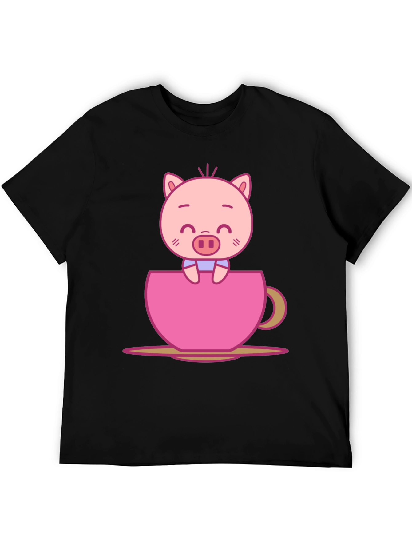 Pig in a Cup Black T-Shirt