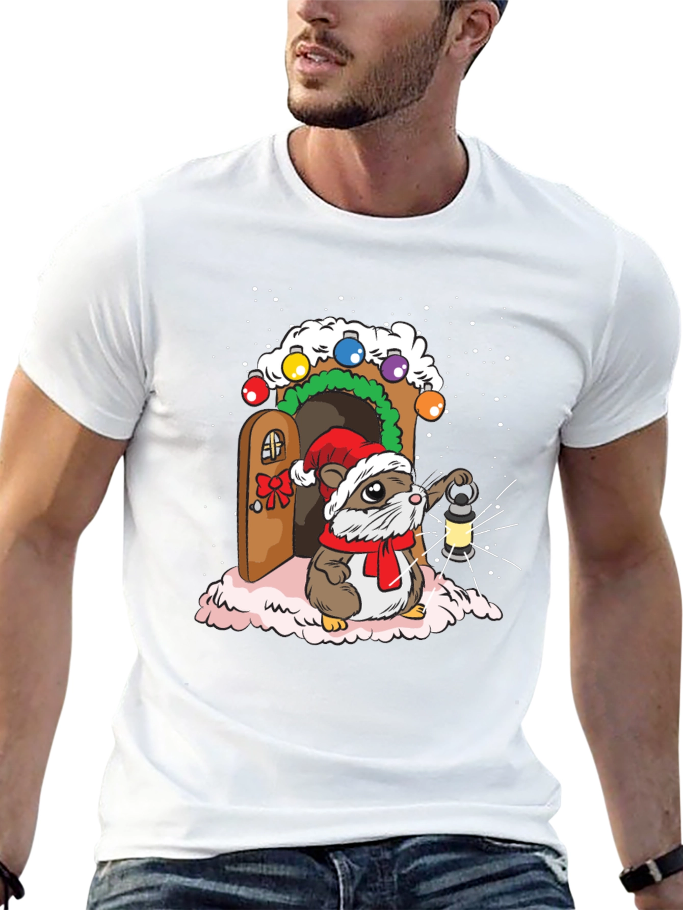 Festive Hamster T-Shirt: Winter Wonderland Design