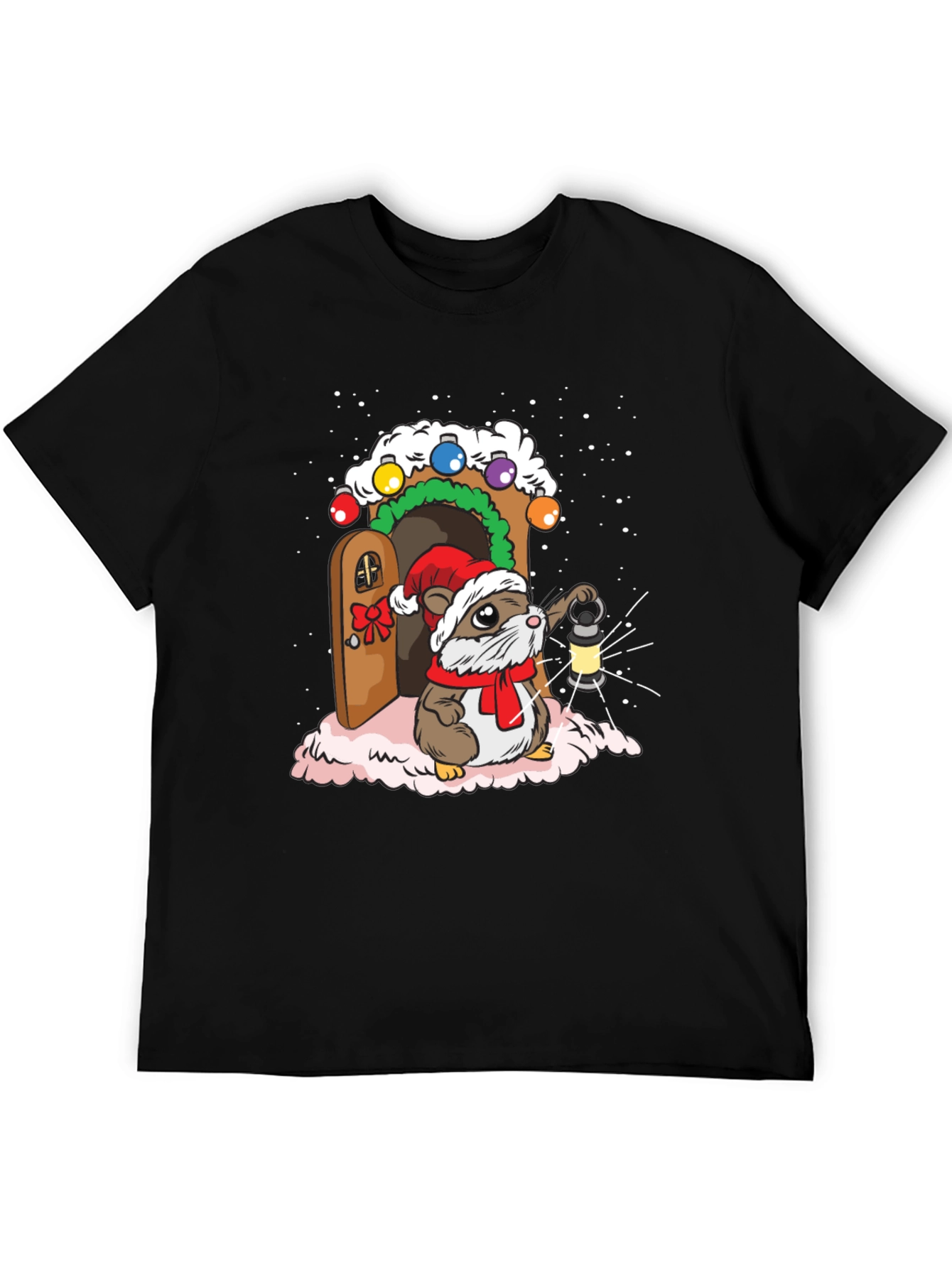 Festive Hamster T-Shirt: Winter Wonderland Design