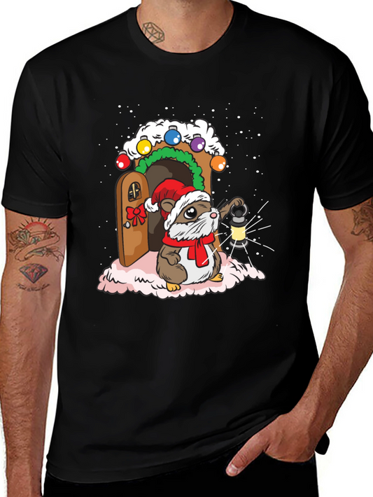 Festive Hamster T-Shirt: Winter Wonderland Design