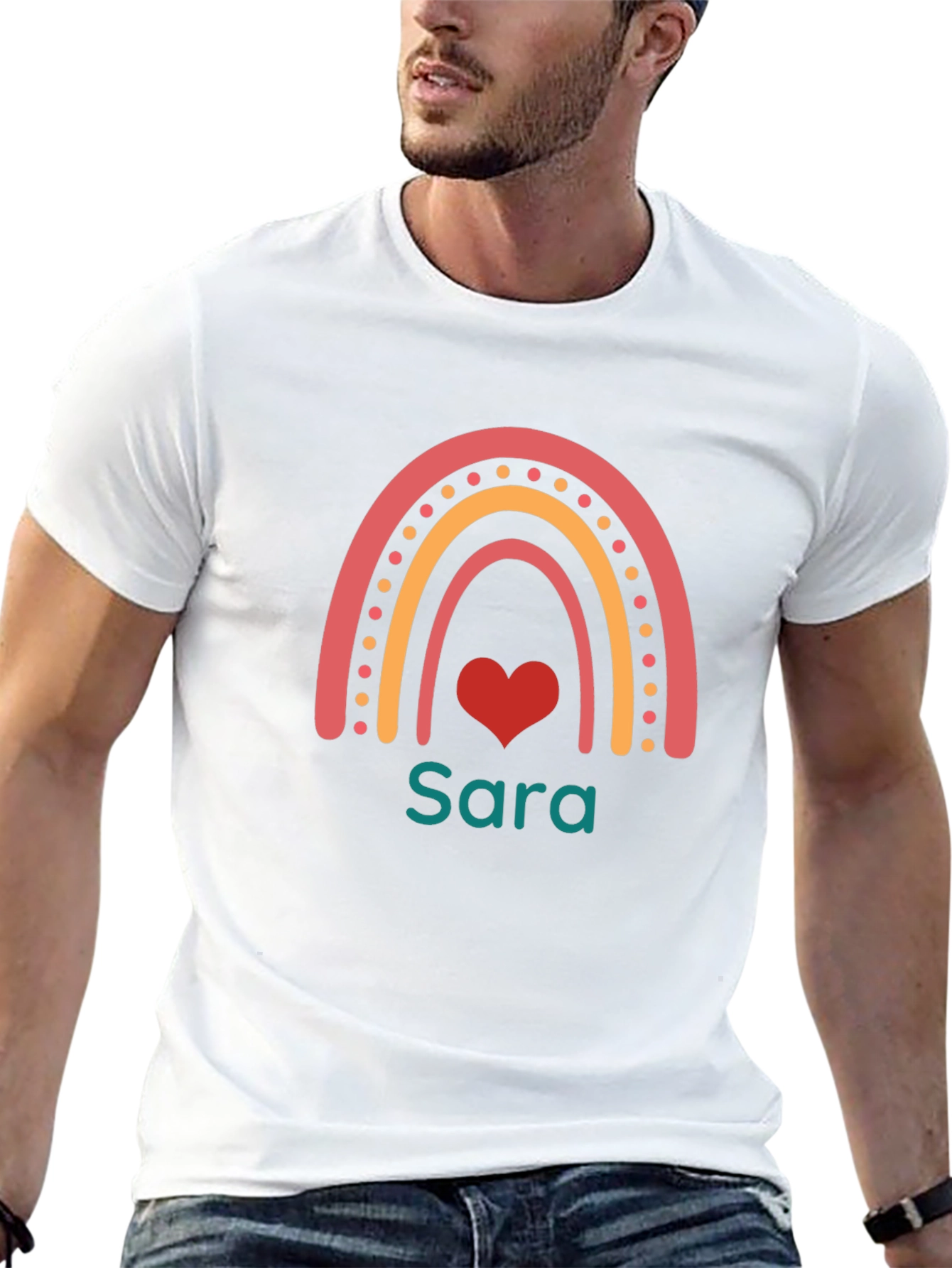 Rainbow Sara Personalized T-Shirt - Black