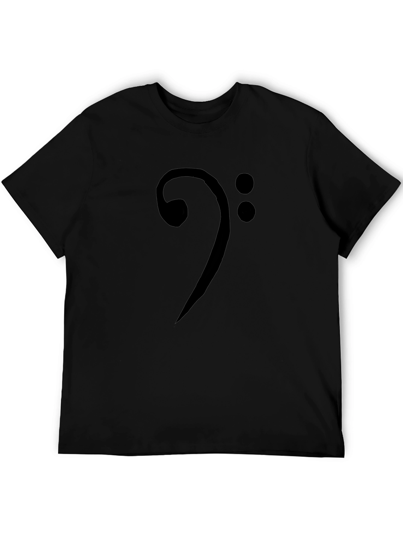Bass Clef Black Graphic T-Shirt