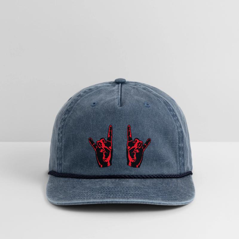 Two heavy metal hard rock horn finger hand gesture