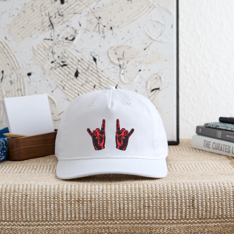 Two heavy metal hard rock horn finger hand gesture