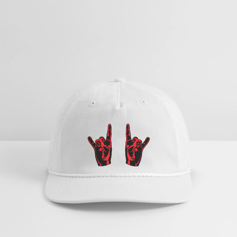 Two heavy metal hard rock horn finger hand gesture