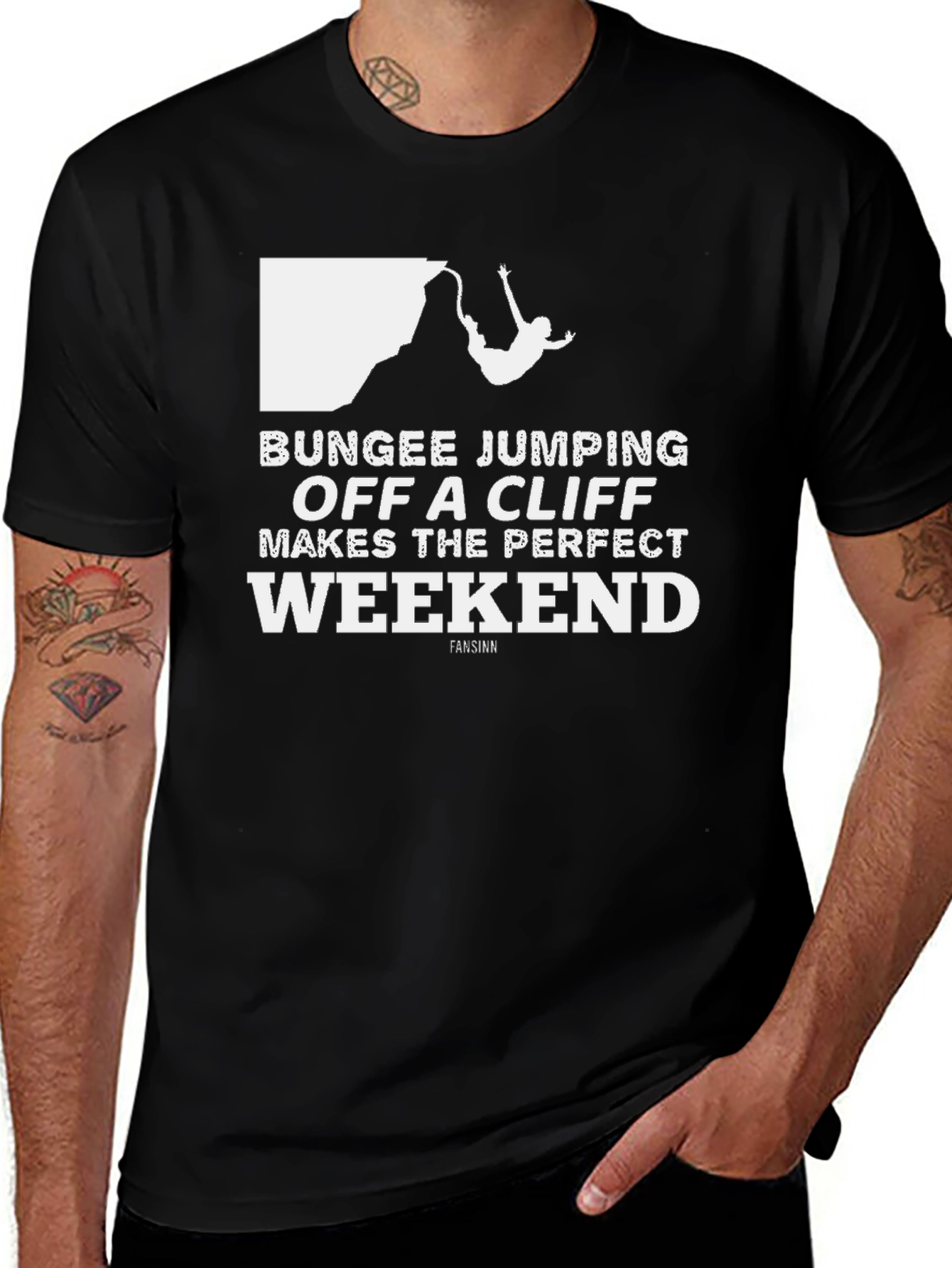 Bungee Jumping Weekend Black T-Shirt