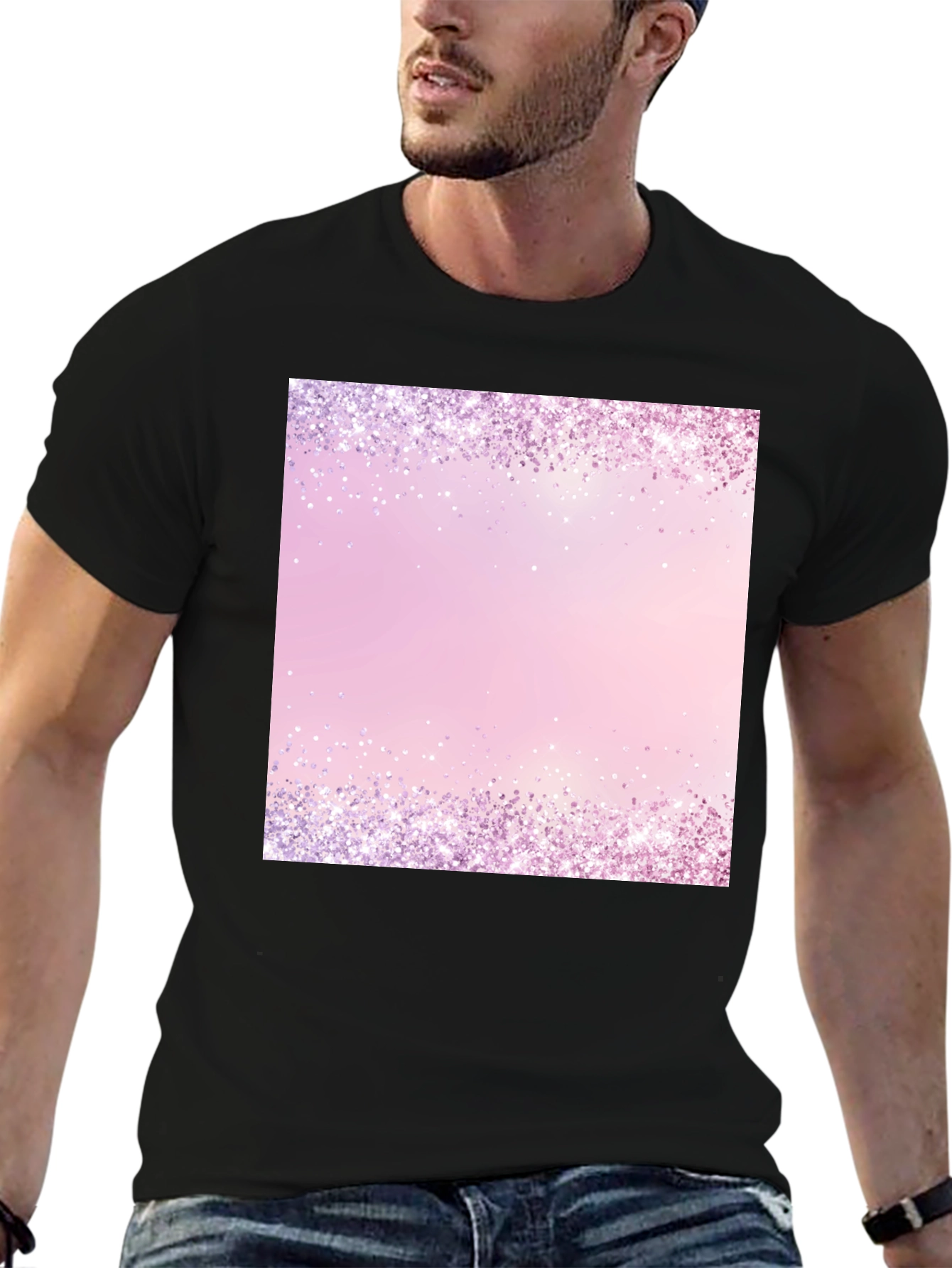 Sparkling Border Graphic Print T-Shirt