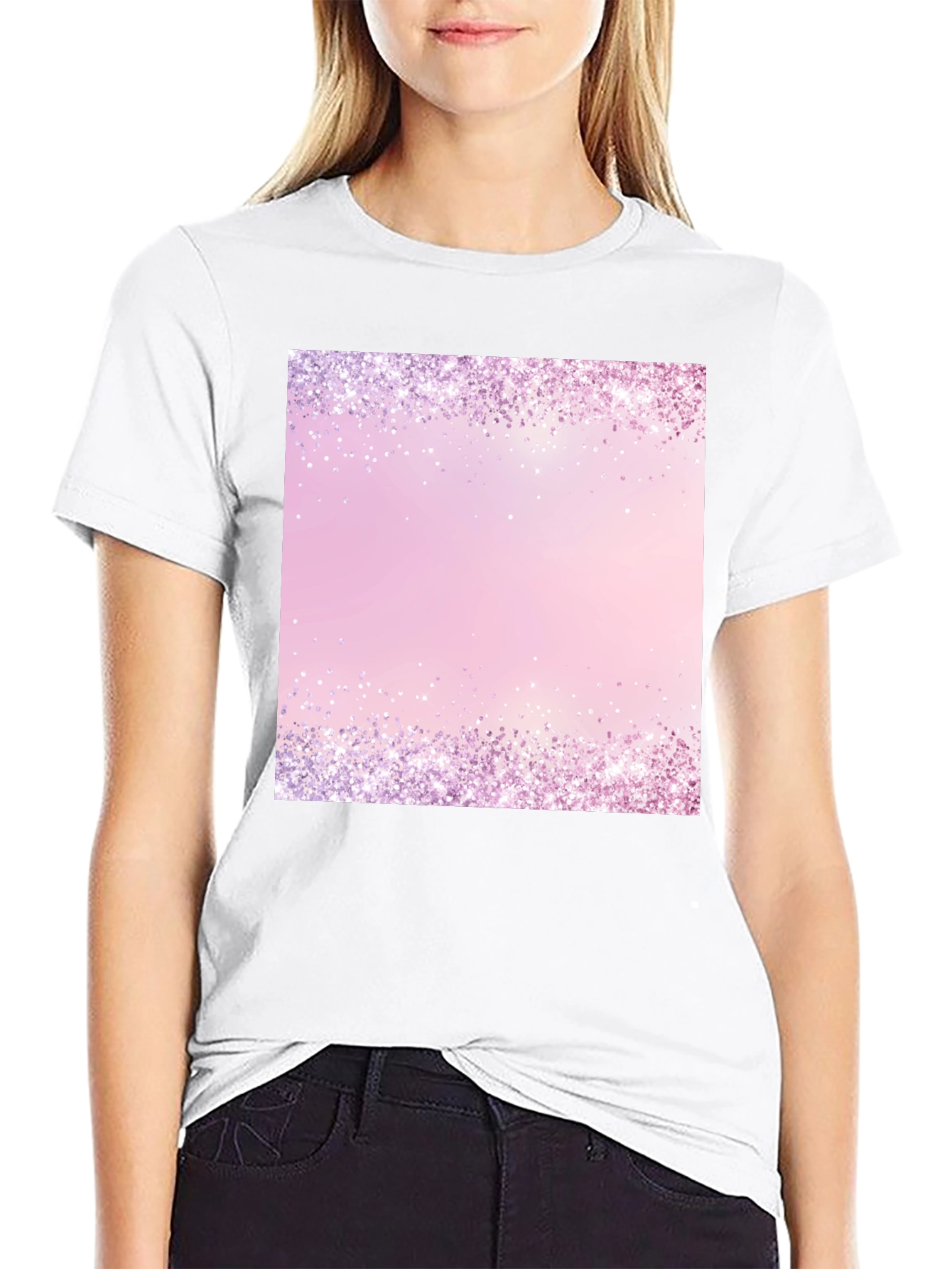 Sparkling Border Graphic Print T-Shirt