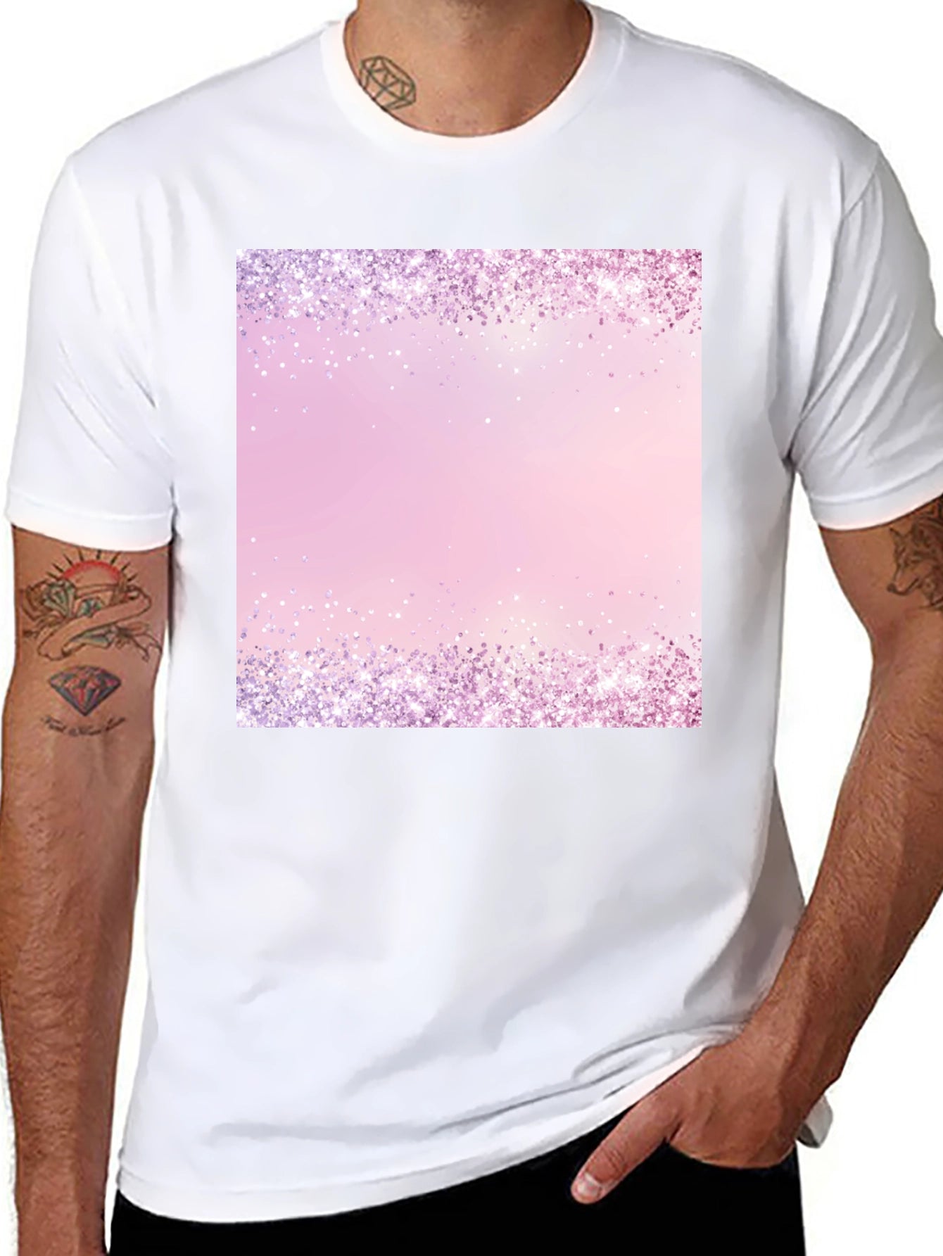 Sparkling Border Graphic Print T-Shirt