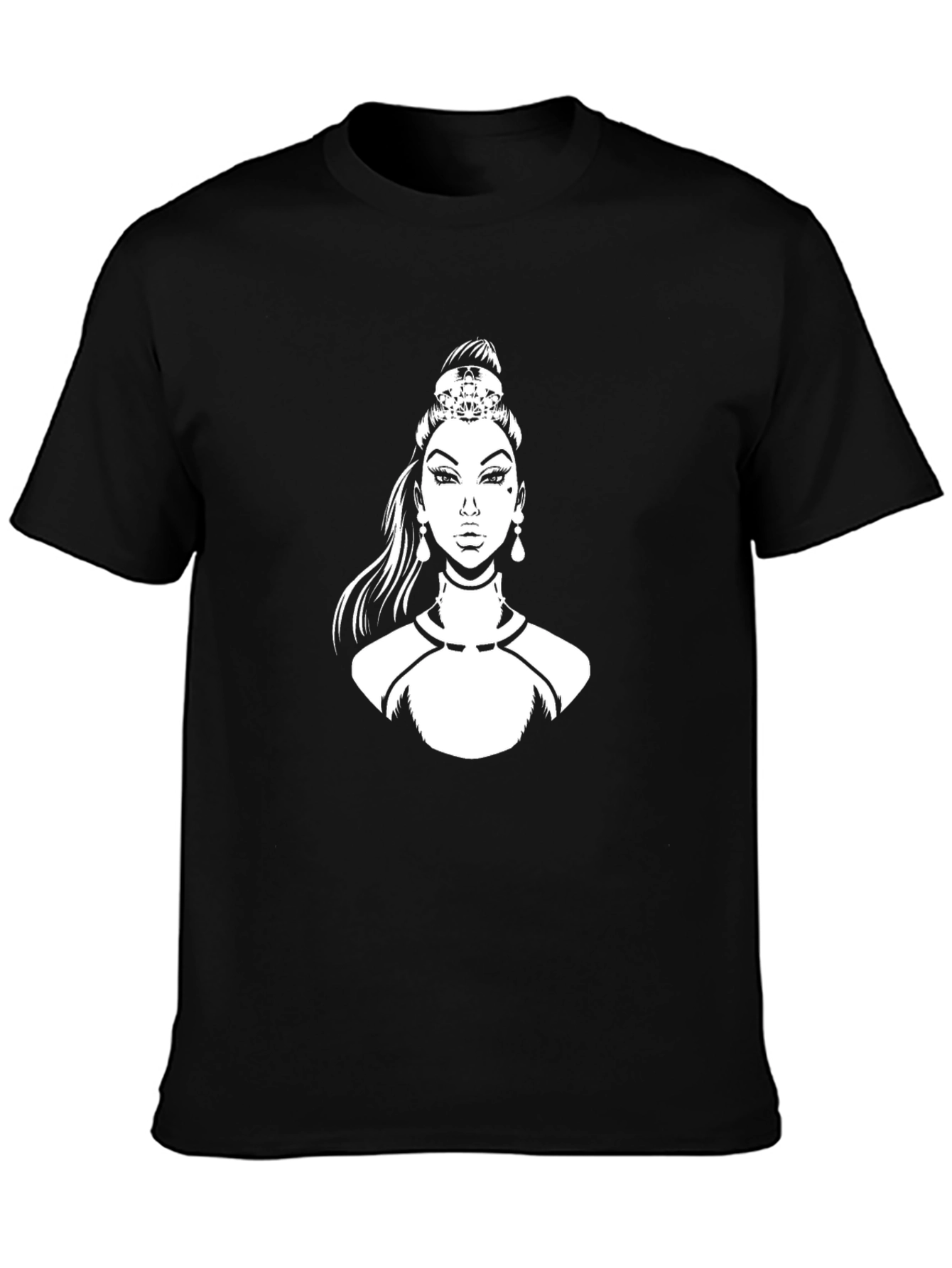 Graphic Tee - Woman with Crown Black T-Shirt