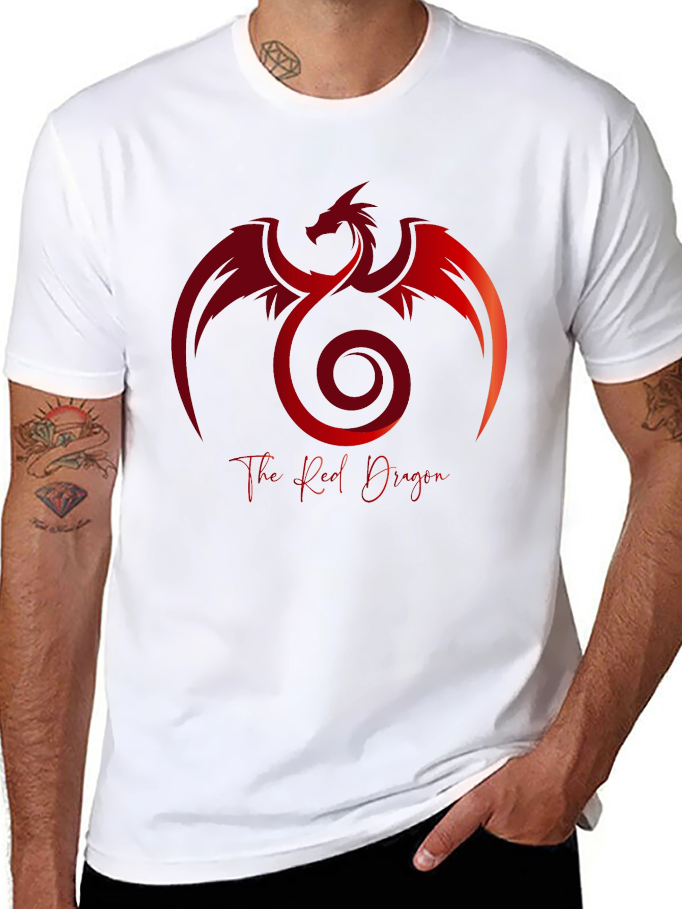 The Red Dragon Graphic Tee - Black Cotton Shirt