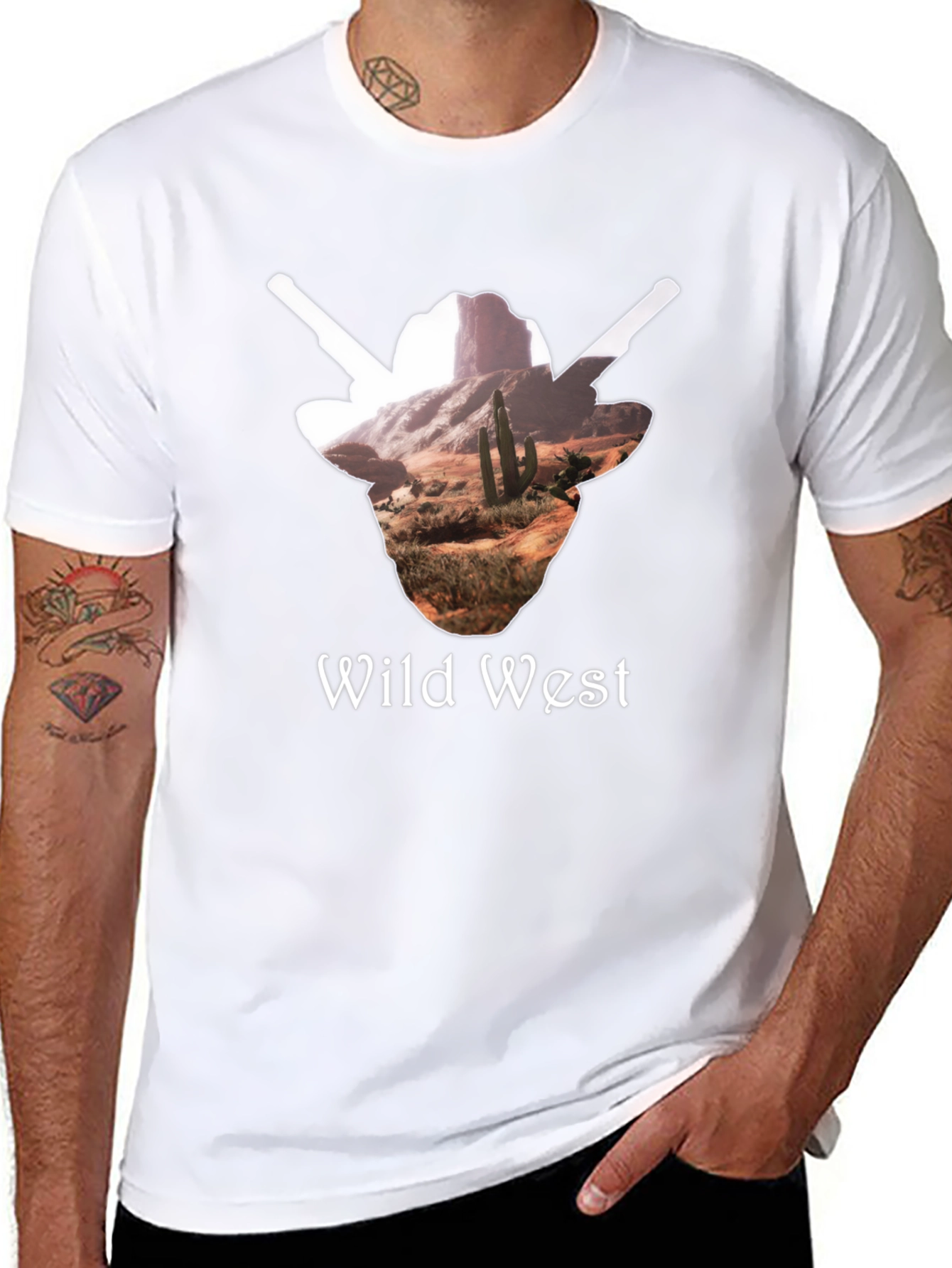Wild West Graphic Tee - Cowboy Desert T-Shirt