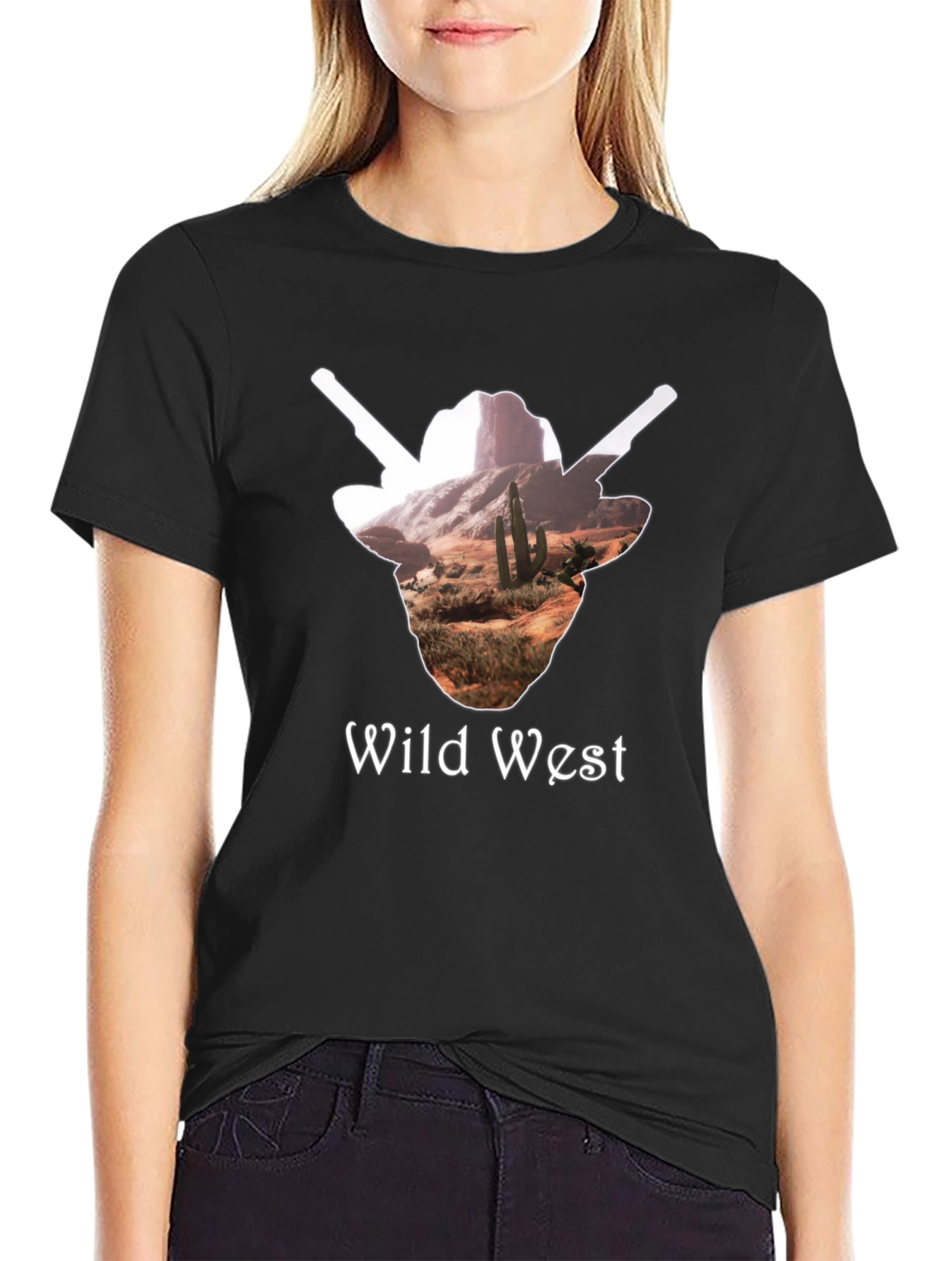 Wild West Graphic Tee - Cowboy Desert T-Shirt