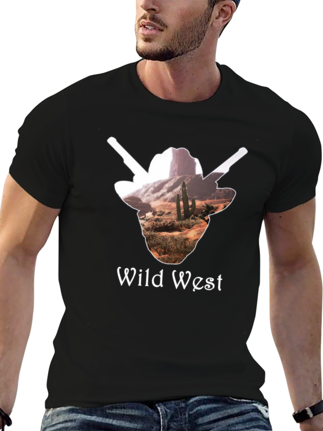 Wild West Graphic Tee - Cowboy Desert T-Shirt