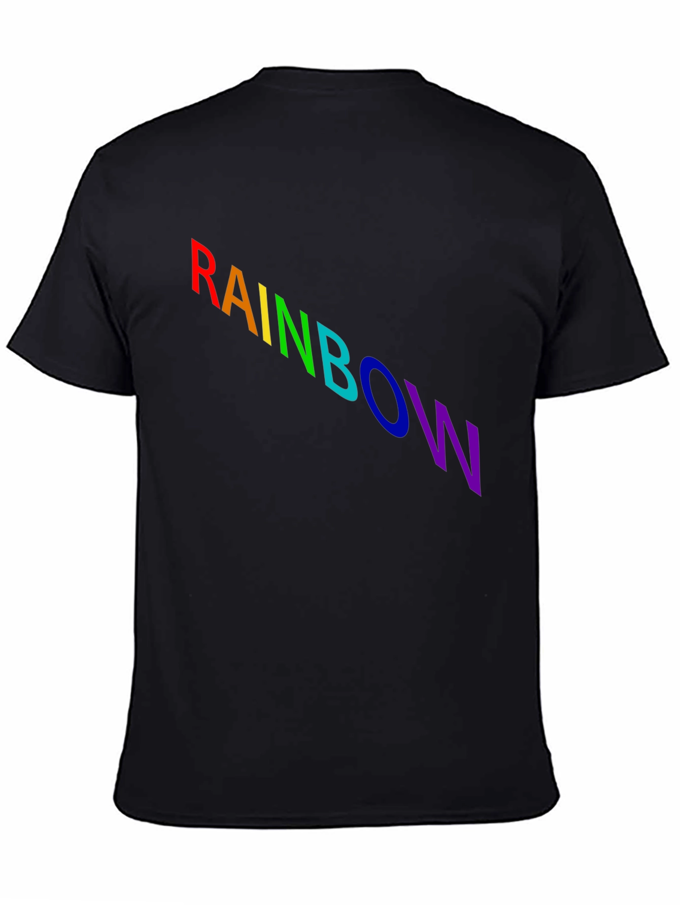 Rainbow Graphic Black T-Shirt Casual Wear