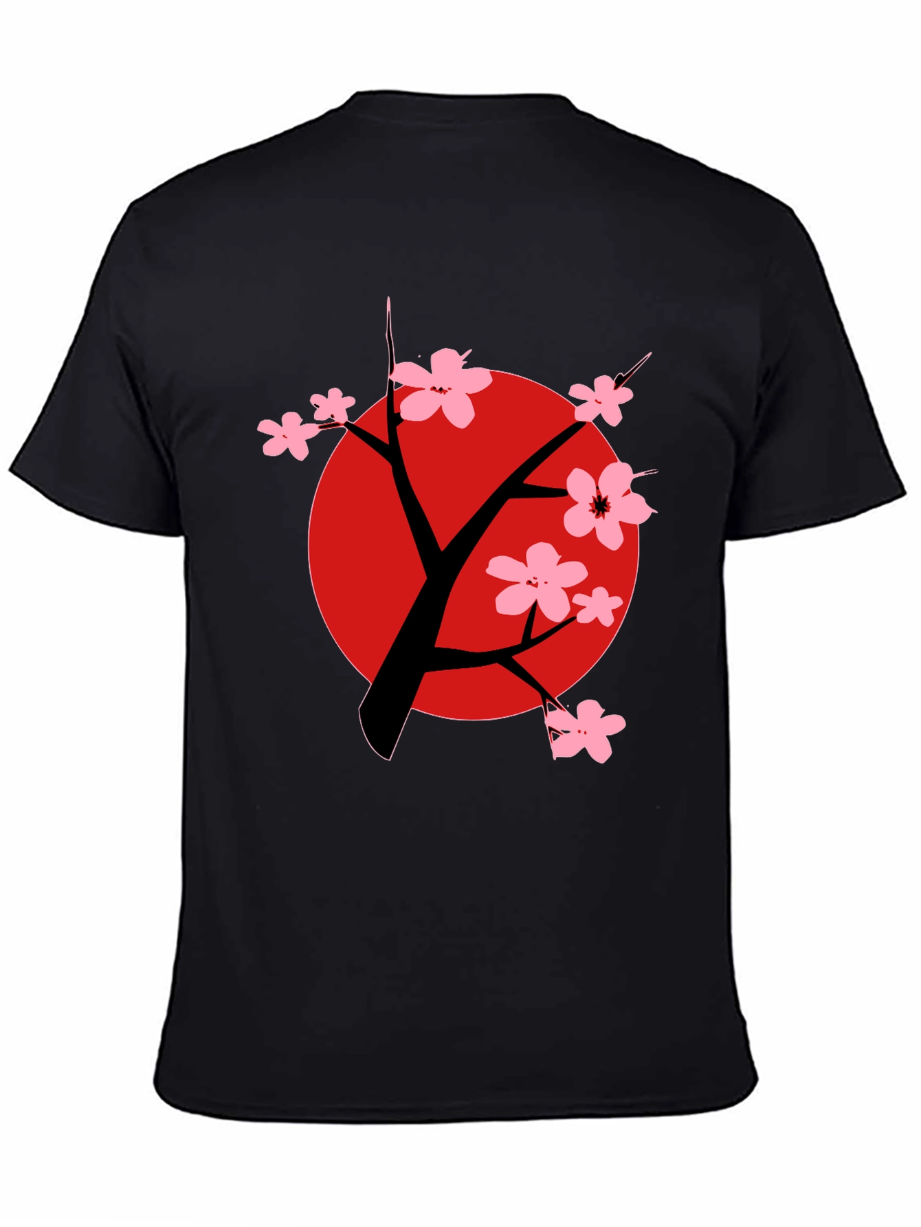 Sakura Tree Graphic Black T-Shirt