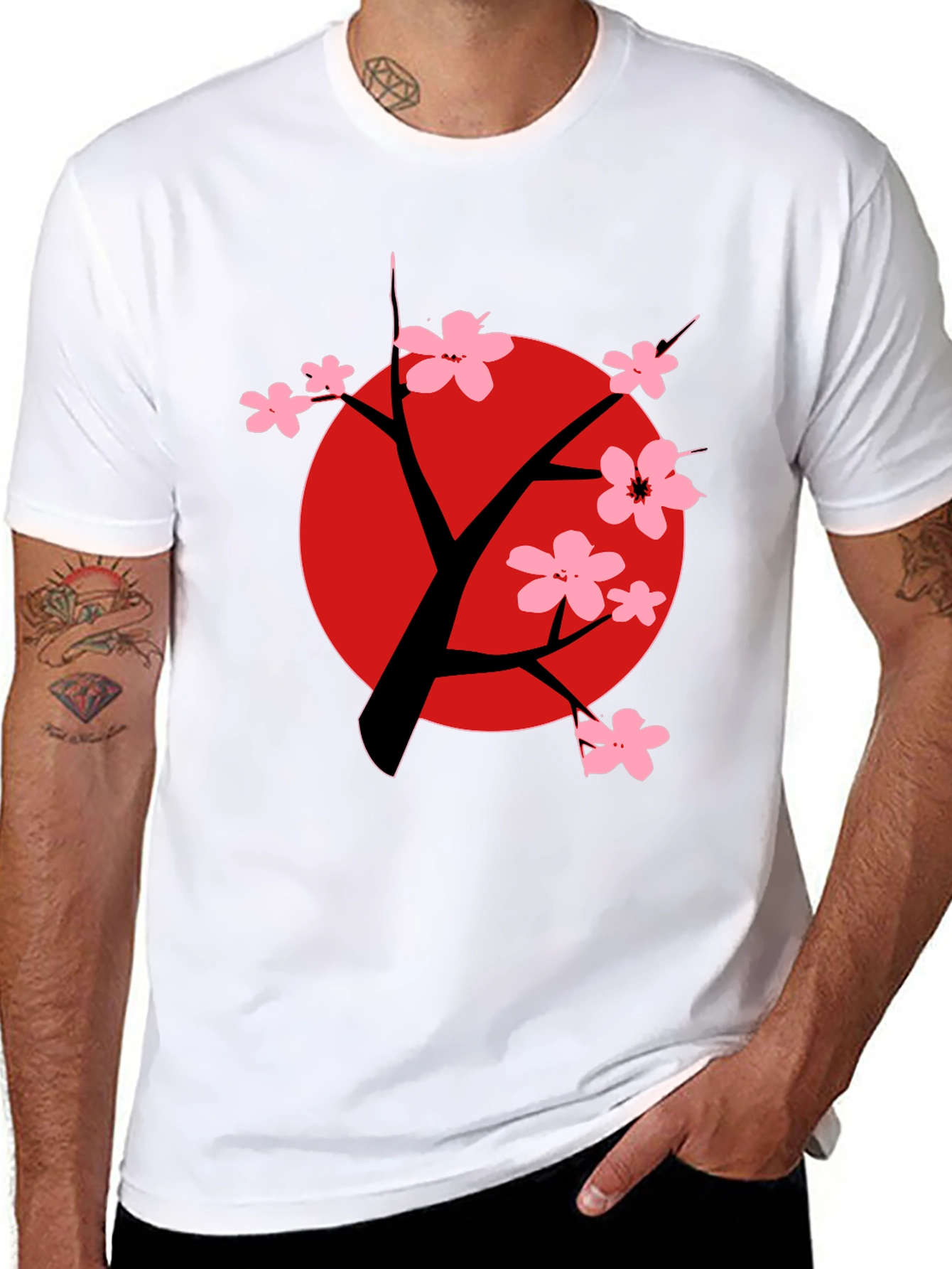 Sakura Tree Graphic Black T-Shirt