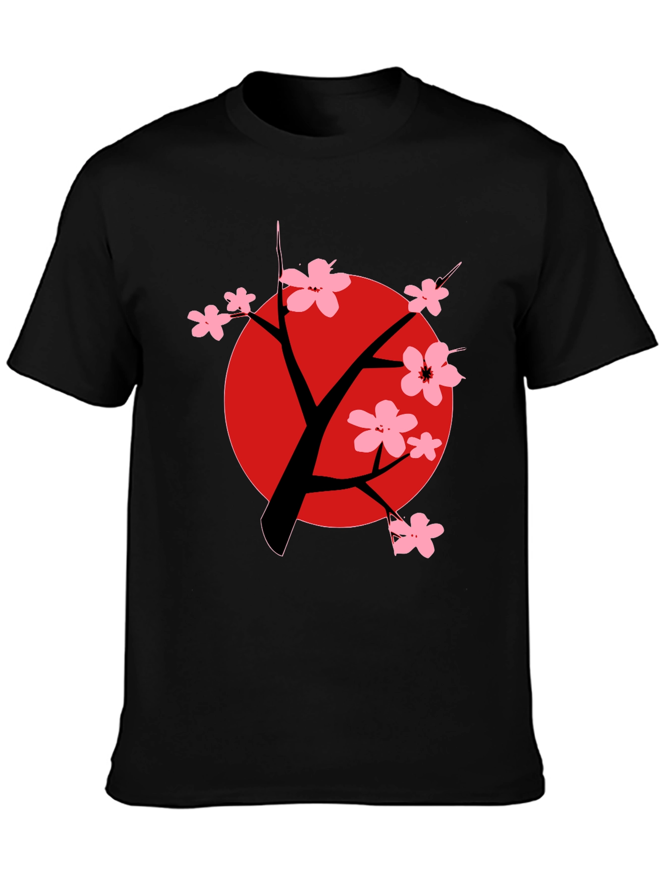 Sakura Tree Graphic Black T-Shirt