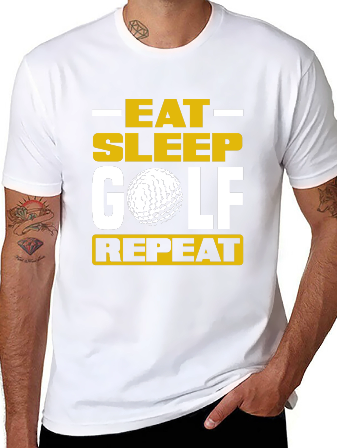 Eat Sleep Golf Repeat T-Shirt - Golfer Gift Tee
