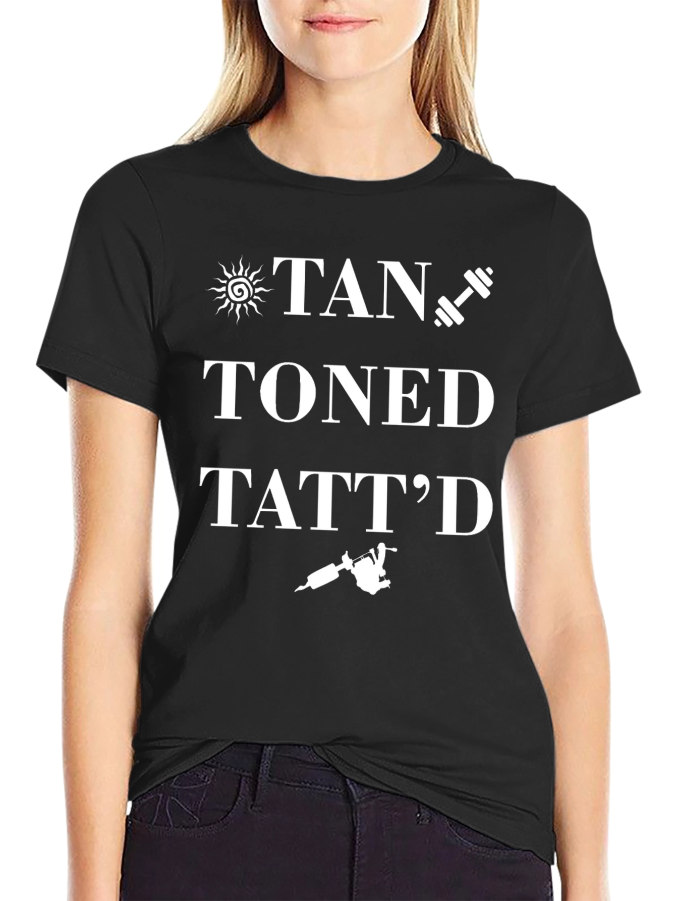 Tan Toned Tattd Graphic Tee - Black
