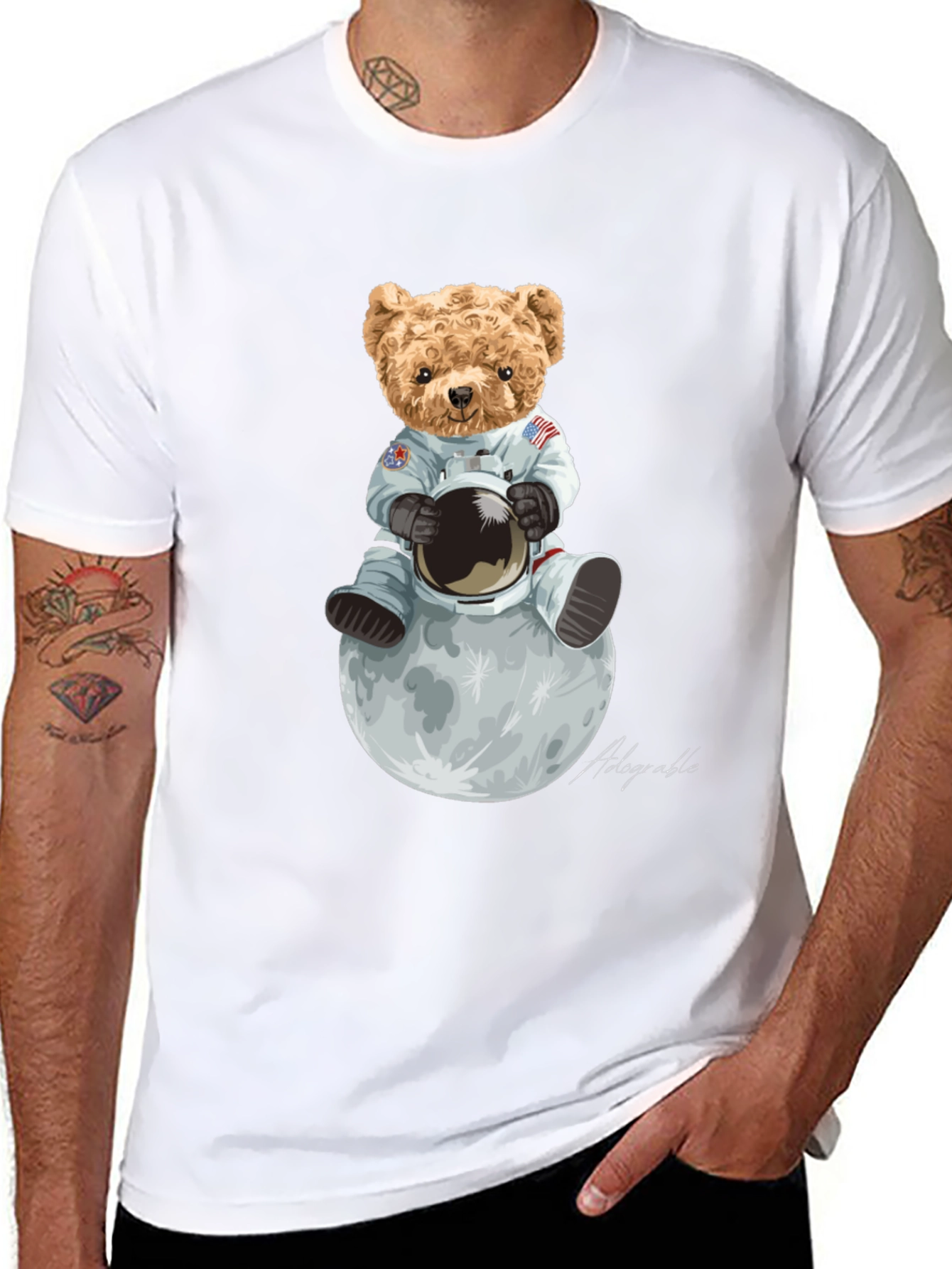 Astronaut Teddy Bear Moon T-Shirt