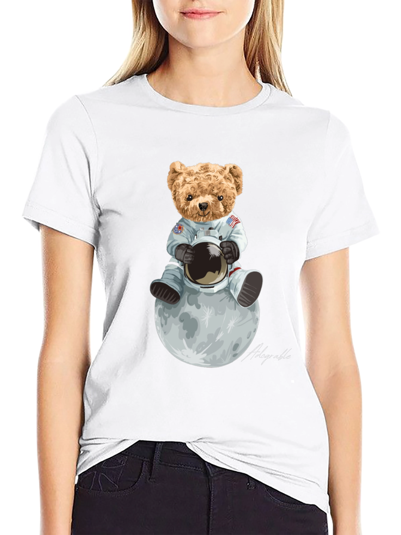 Astronaut Teddy Bear Moon T-Shirt