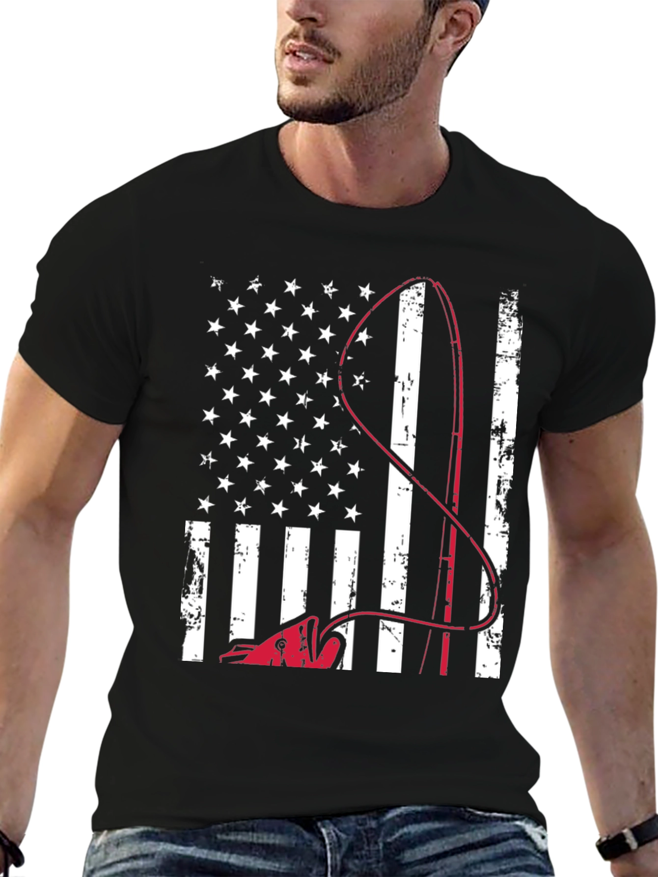 American Flag Fishing T-Shirt
