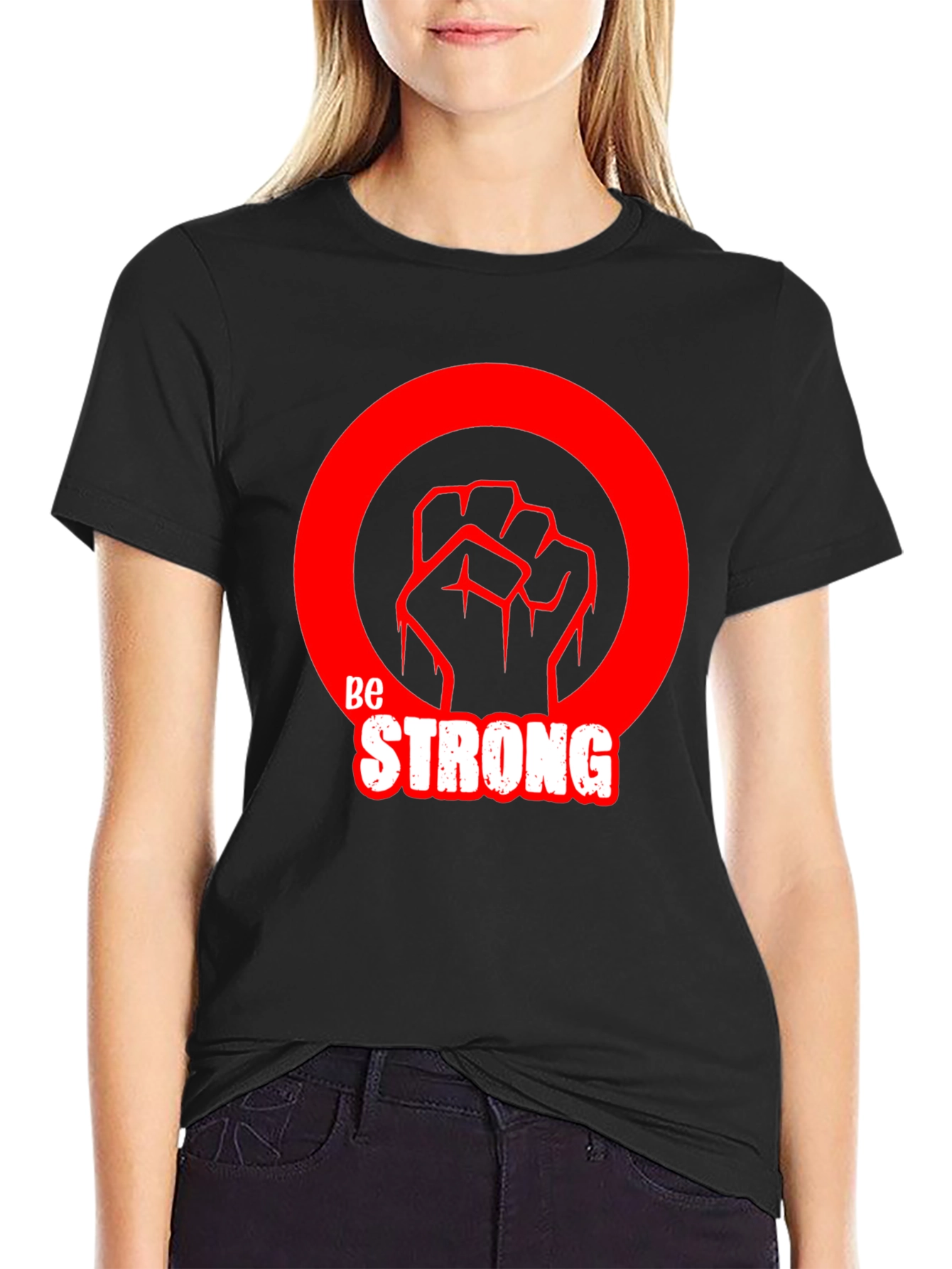 Be Strong Graphic Tee - Black