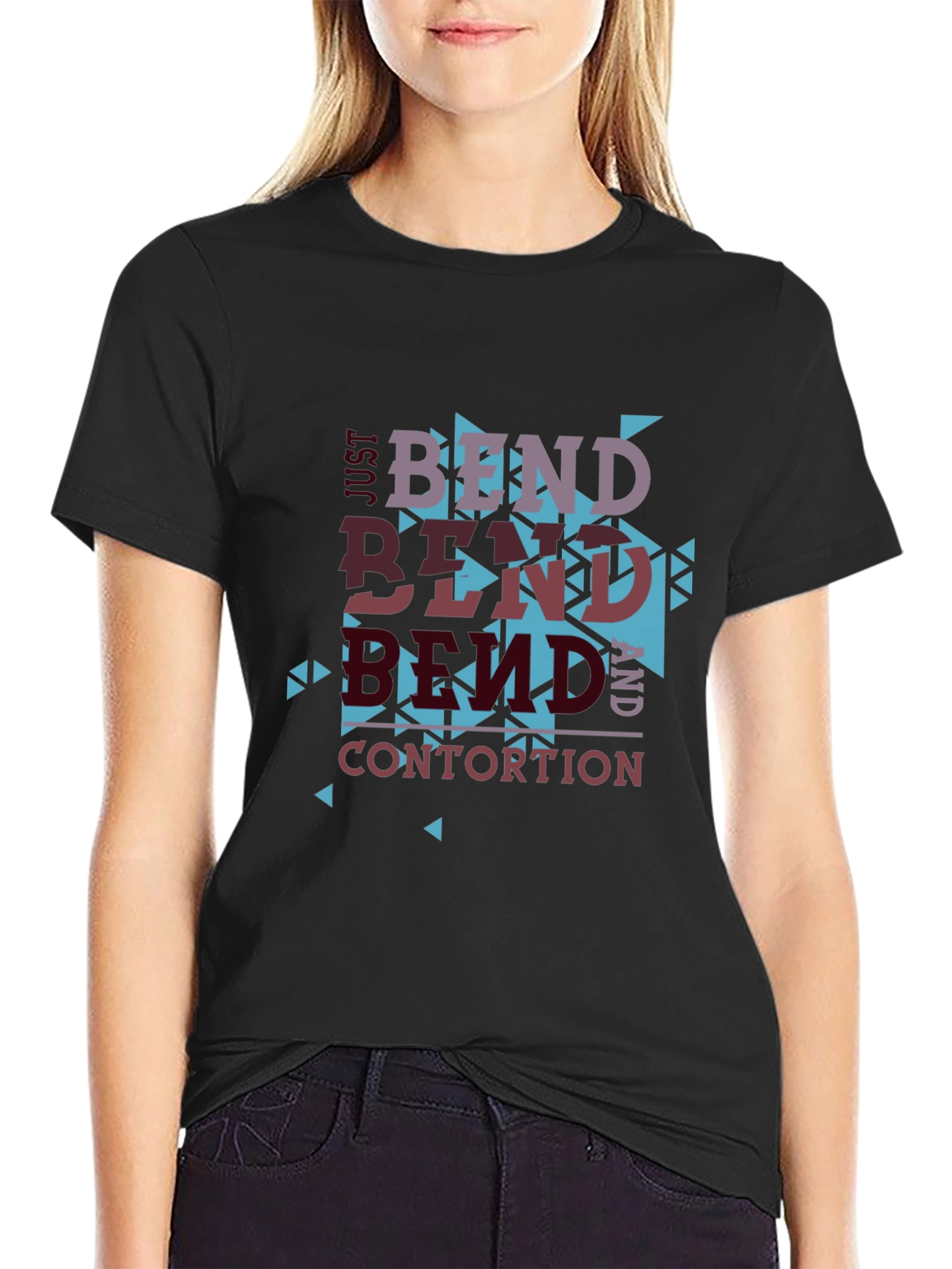 Bend and Contortion Graphic Print Black T-Shirt