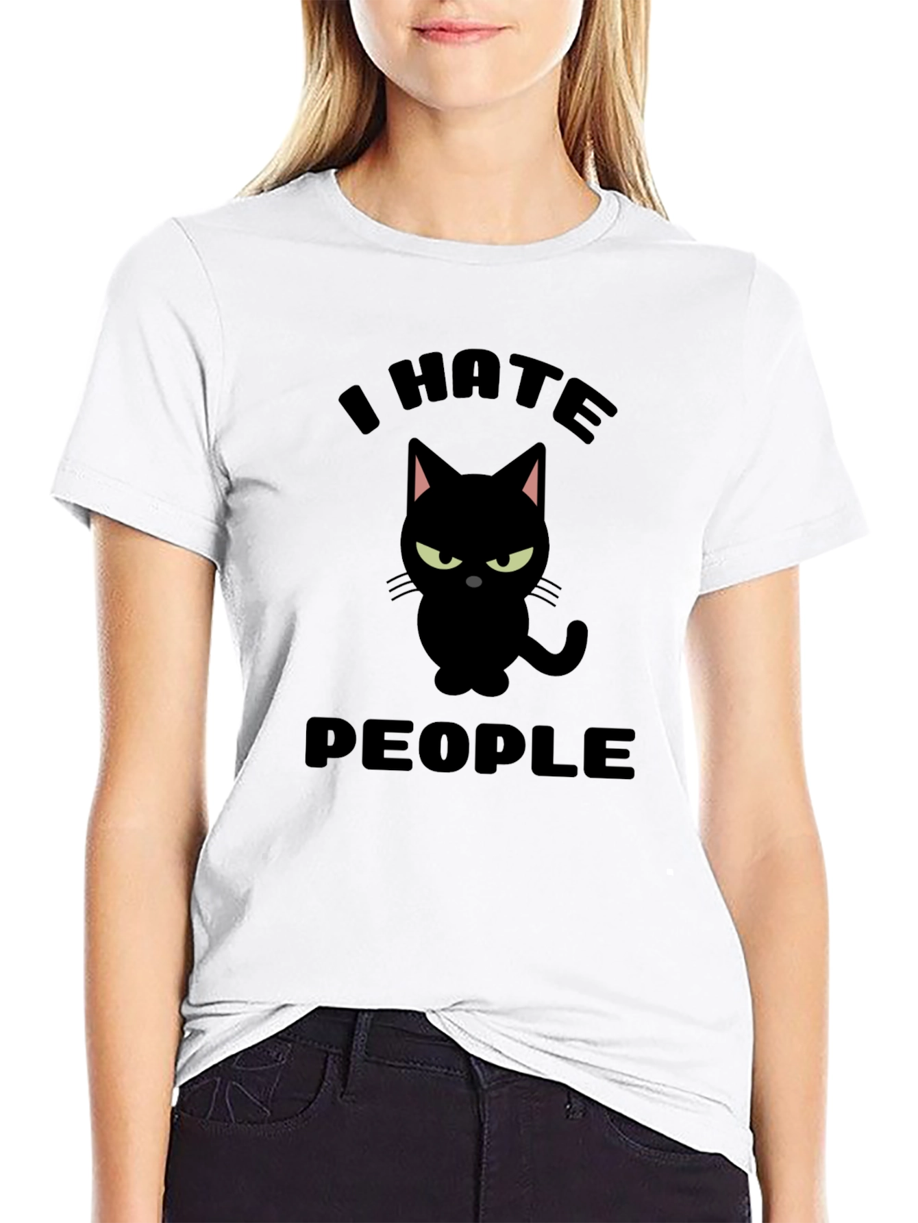 I Hate People Cat Graphic T-Shirt