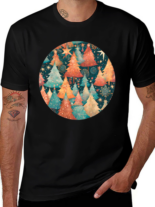 Festive Christmas Tree Circle Graphic Tee