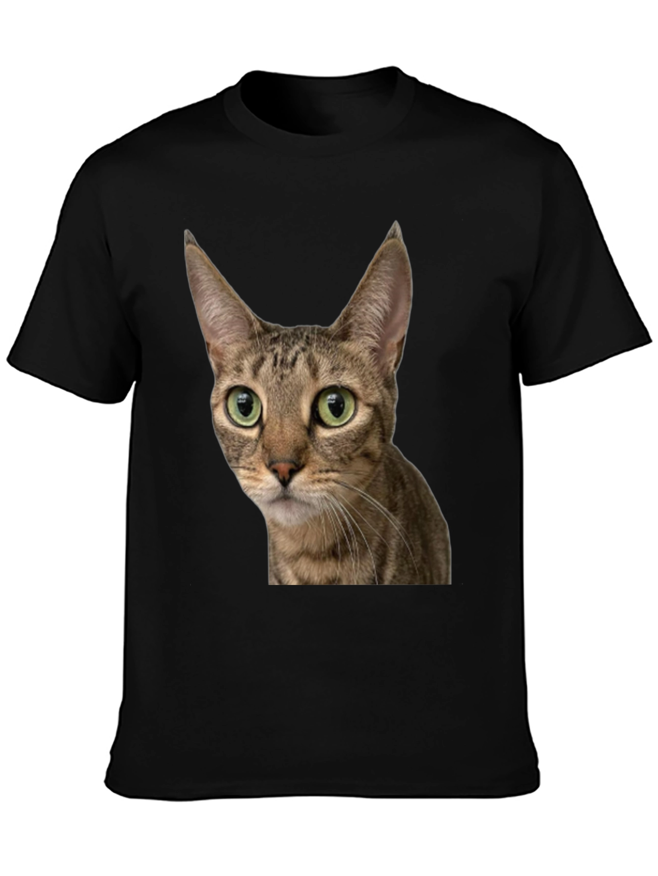 Cat Face Graphic Tee - Unisex Black T-Shirt