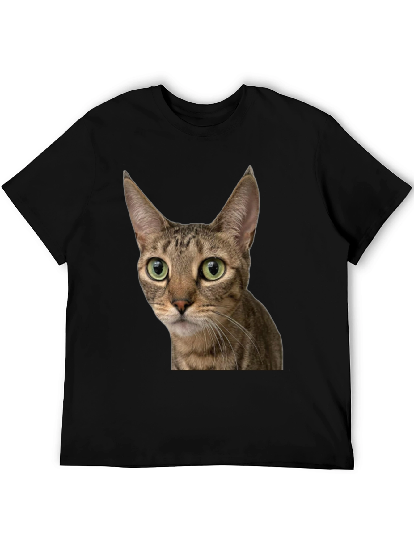 Cat Face Graphic Tee - Unisex Black T-Shirt