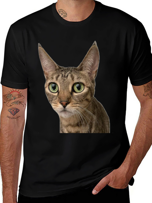 Cat Face Graphic Tee - Unisex Black T-Shirt