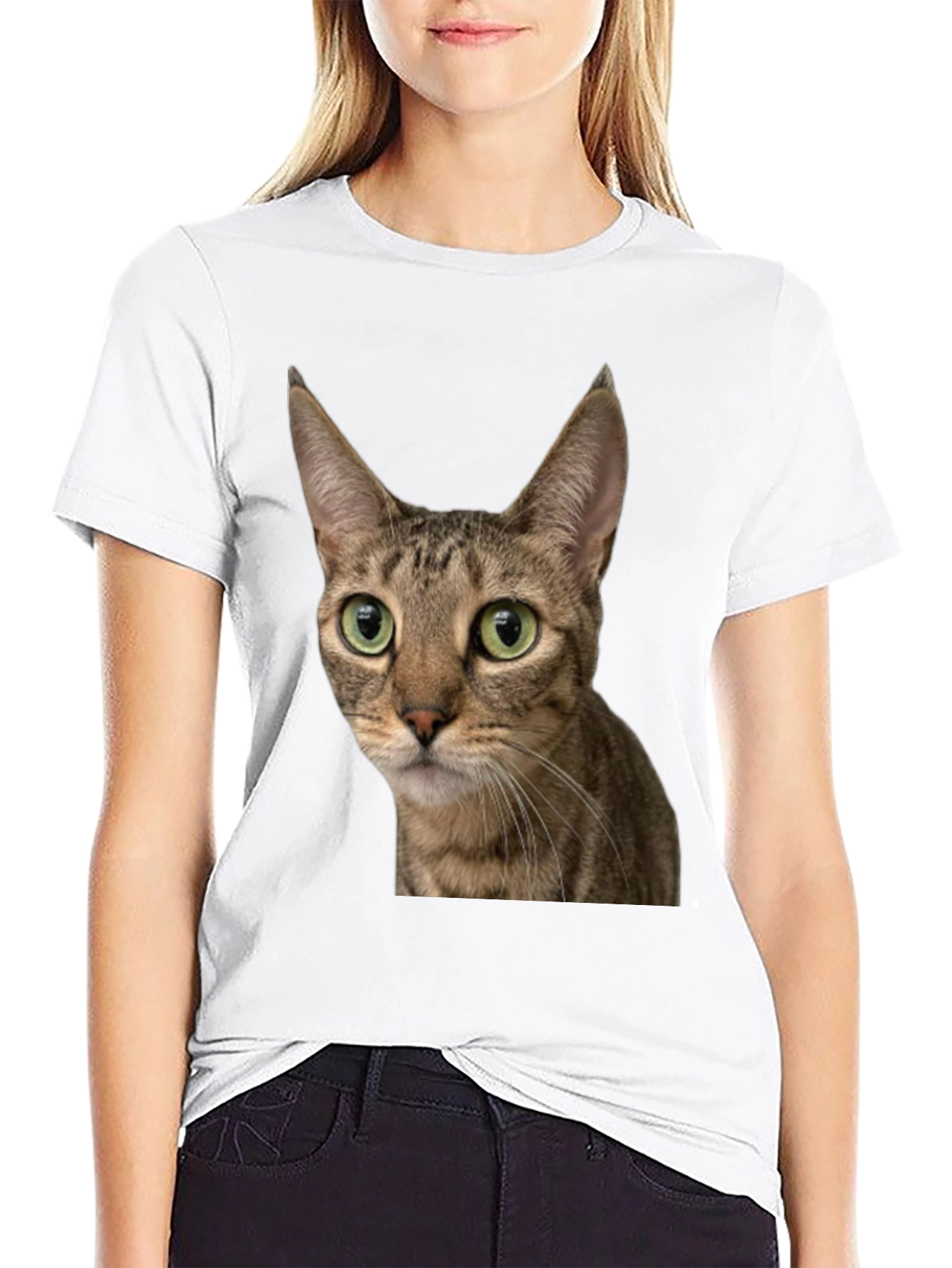Cat Face Graphic Tee - Unisex Black T-Shirt
