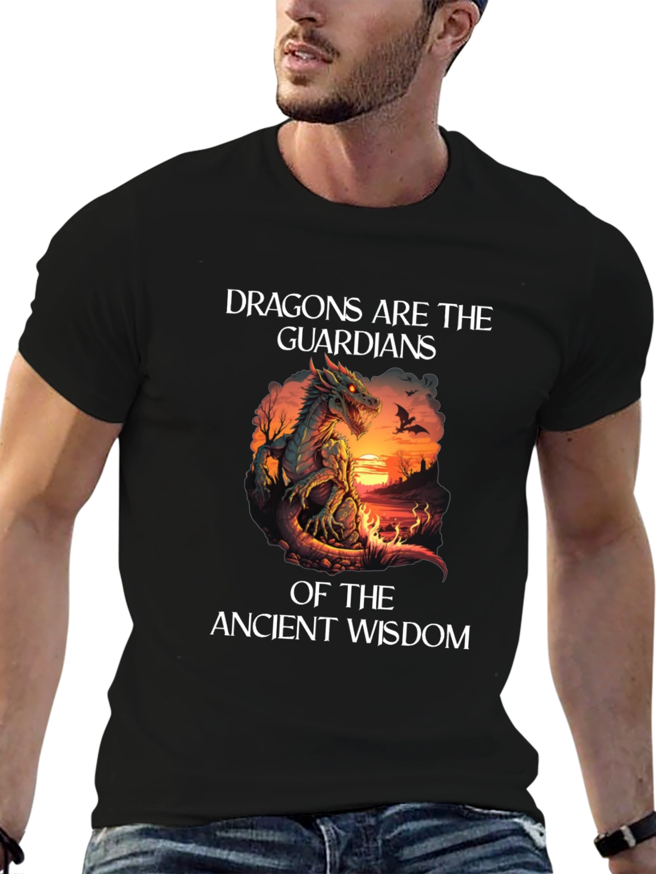 Dragon Guardians Graphic T-Shirt - Ancient Wisdom Tee