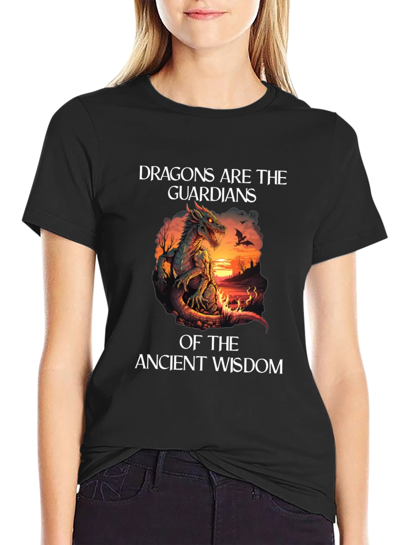Dragon Guardians Graphic T-Shirt - Ancient Wisdom Tee