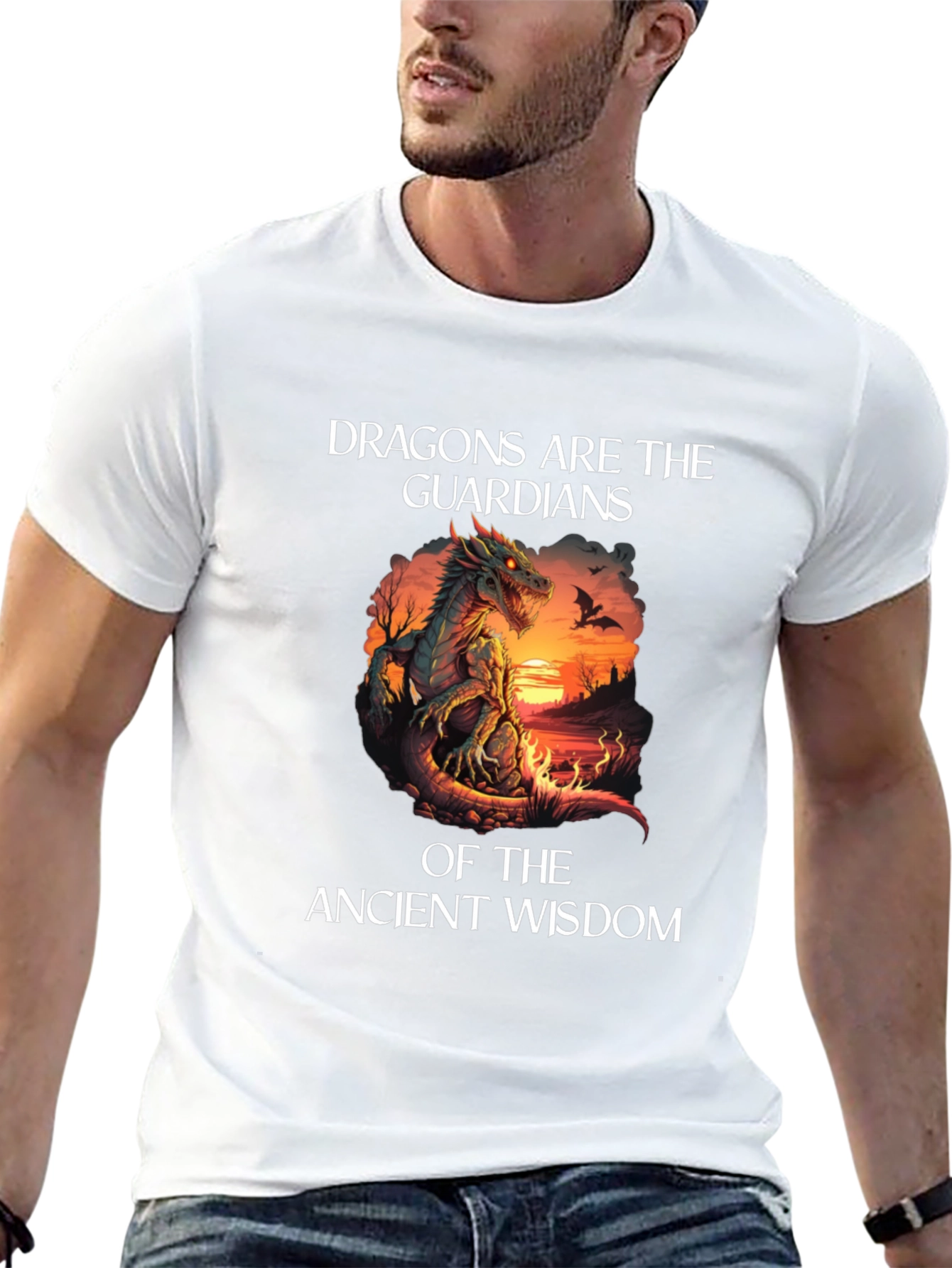 Dragon Guardians Graphic T-Shirt - Ancient Wisdom Tee