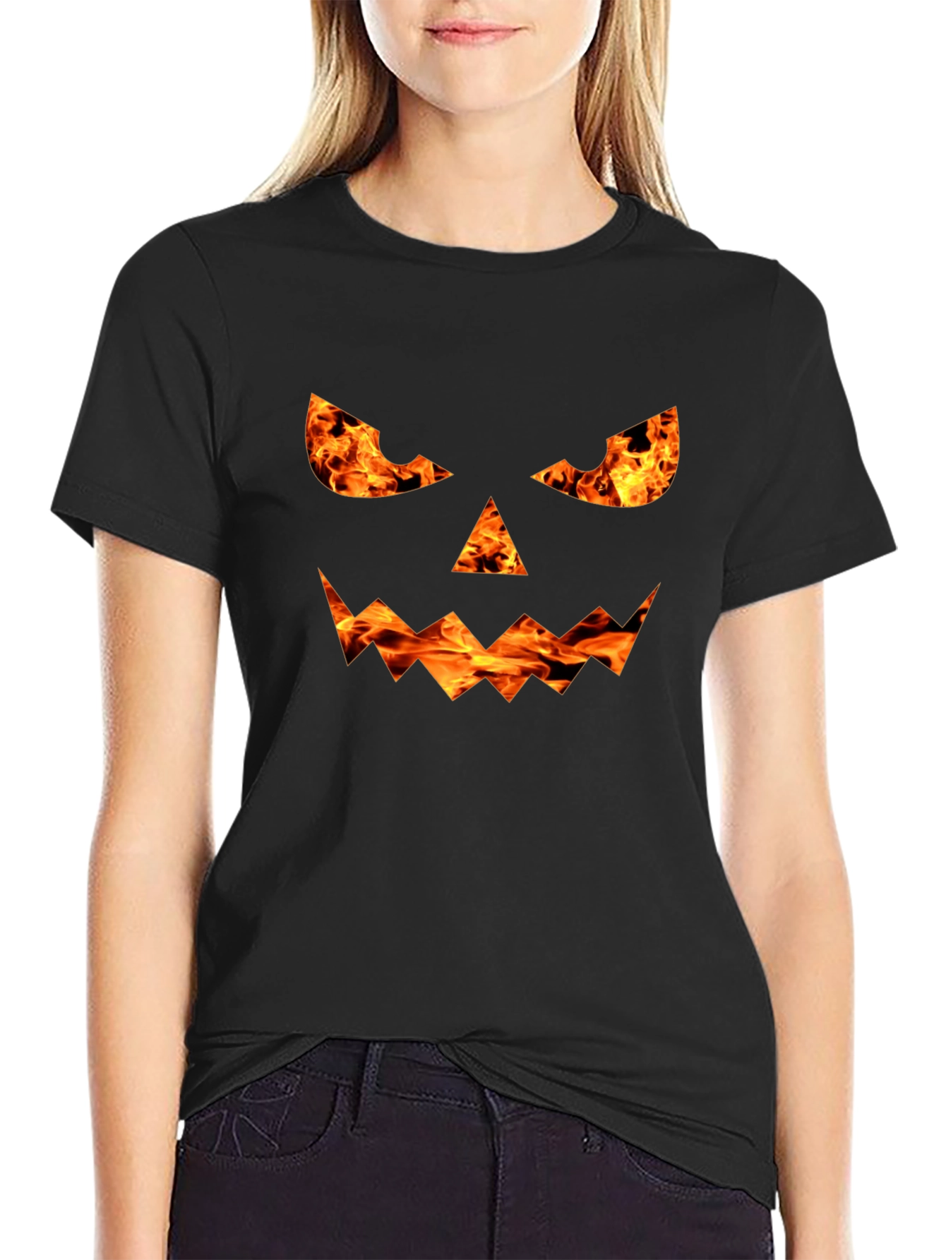 Fiery Jack-o-Lantern Graphic Tee