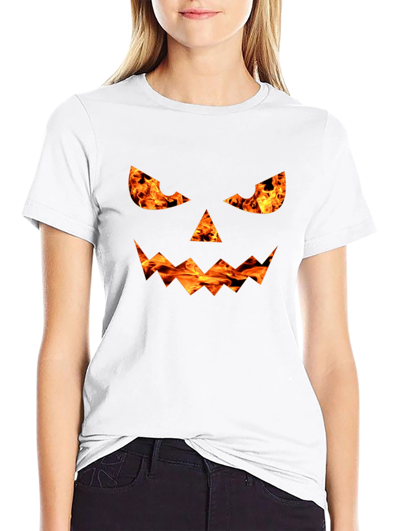 Fiery Jack-o-Lantern Graphic Tee