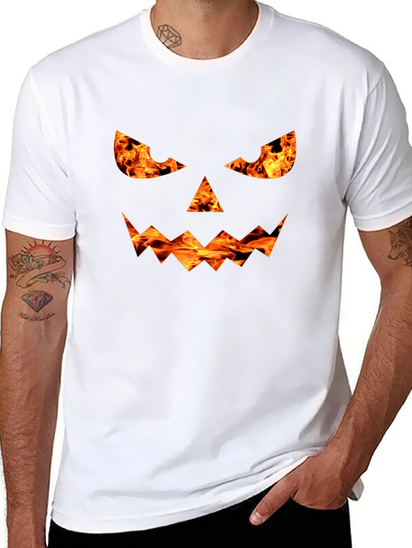 Fiery Jack-o-Lantern Graphic Tee