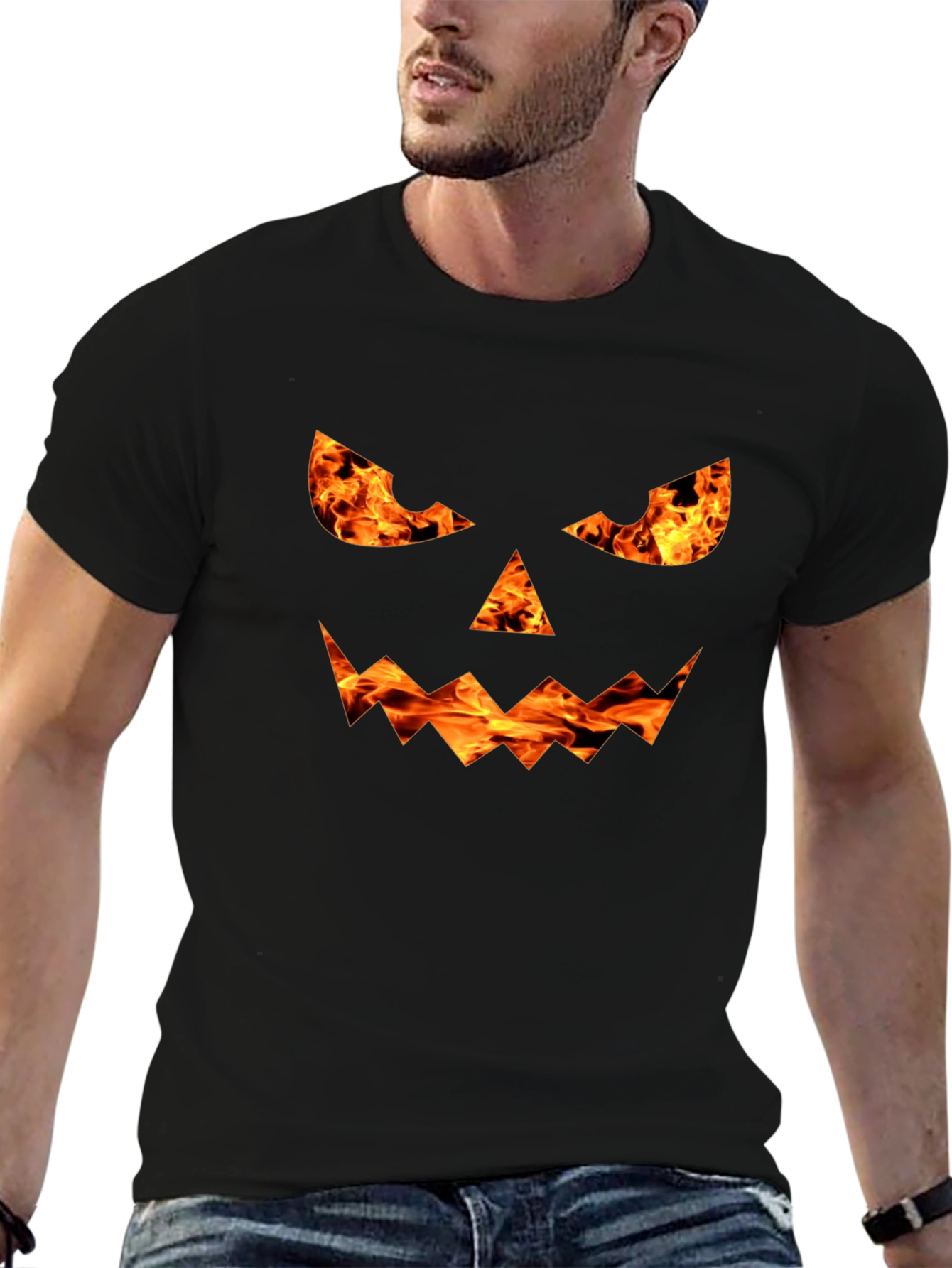 Fiery Jack-o-Lantern Graphic Tee