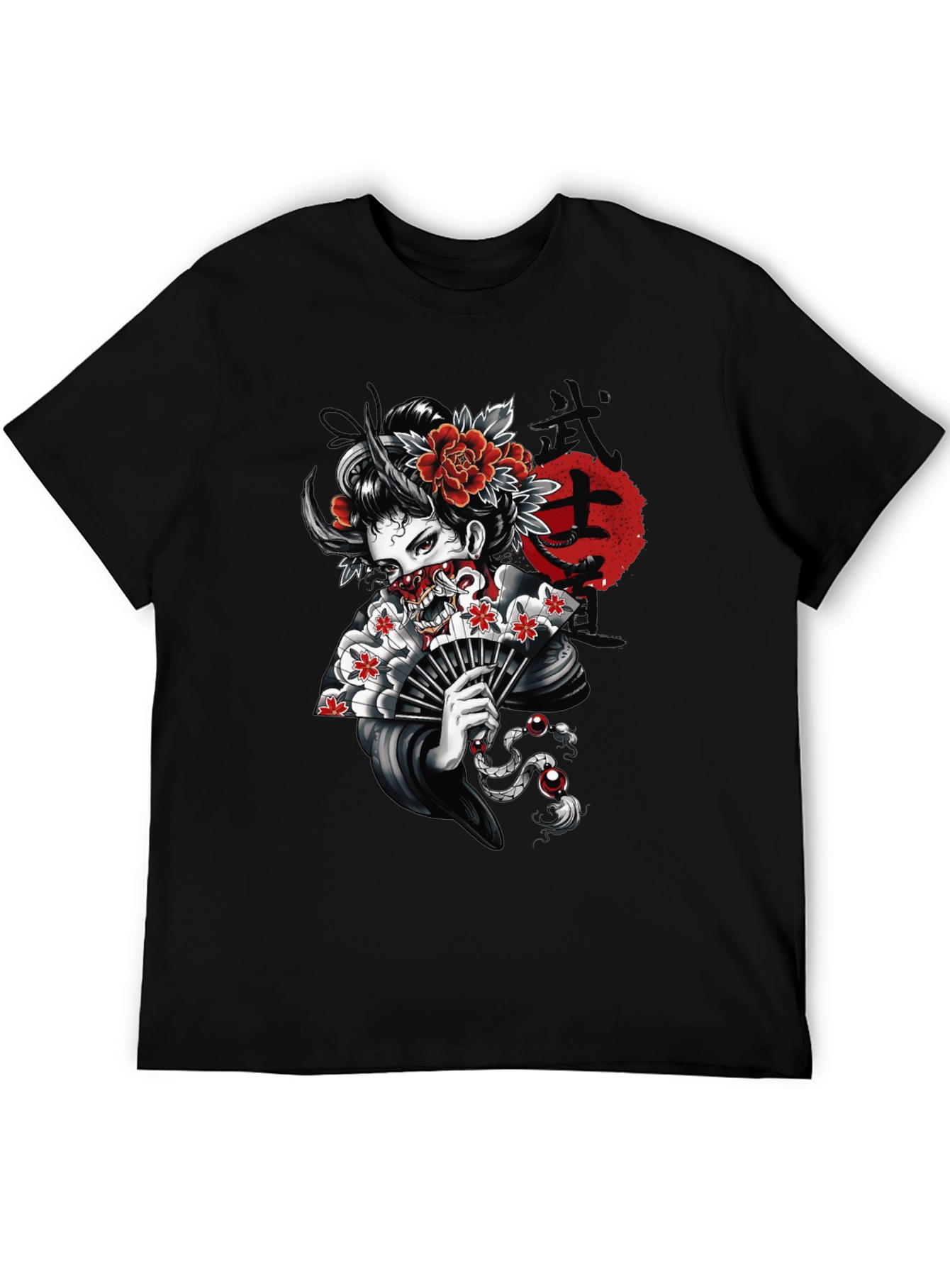 Geisha Oni T-Shirt - Japanese Demon Mask Tee