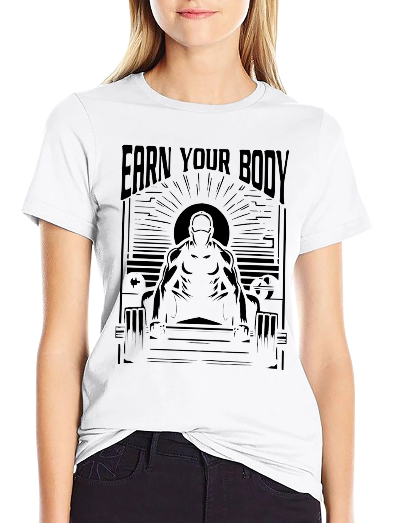 Earn Your Body Graphic Print T-Shirt - Black