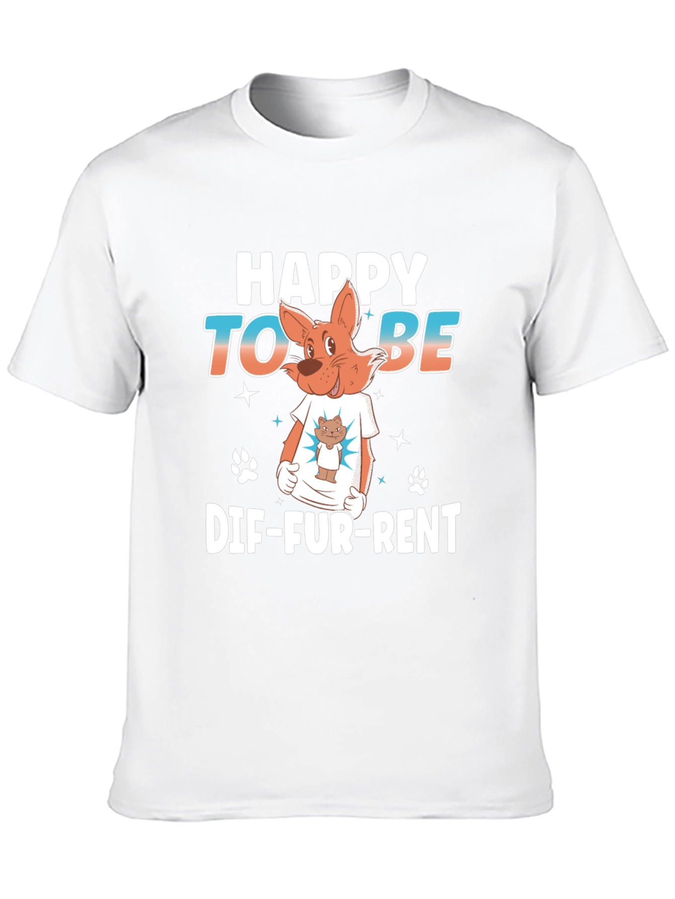 Happy To Be Dif-Fur-Rent Black Graphic Tee