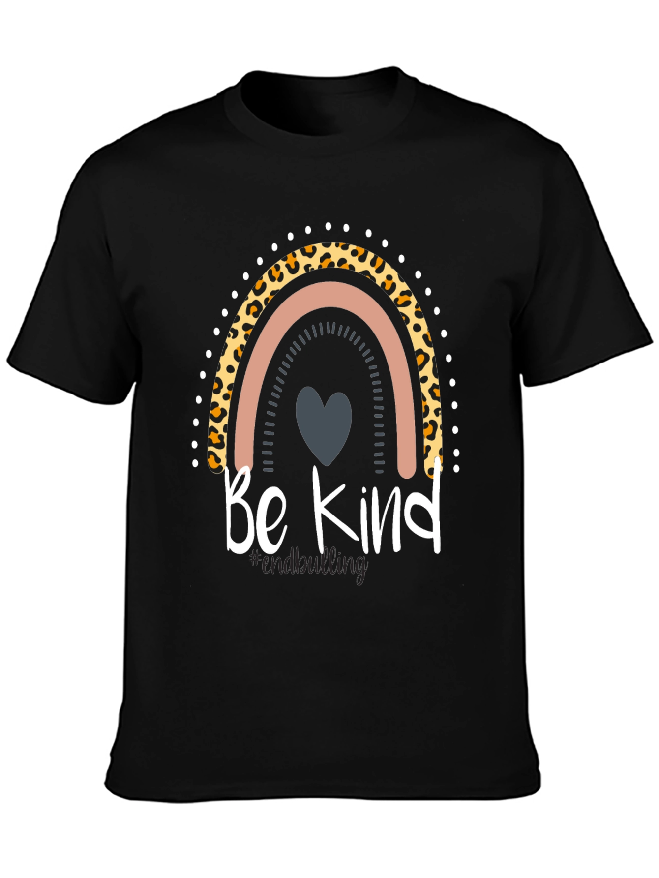 Be Kind Rainbow Leopard Print T-Shirt