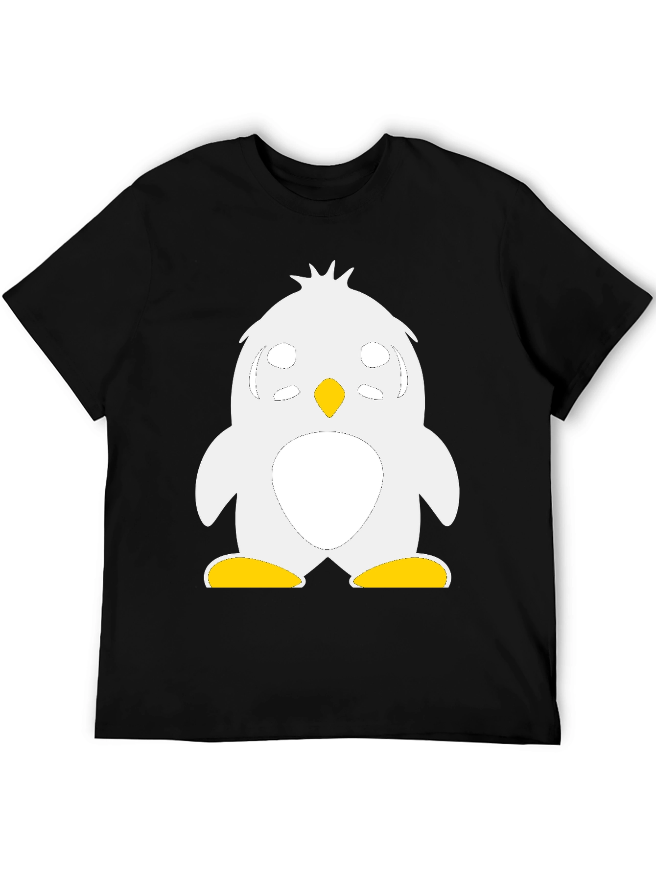Cute Penguin Graphic Black T-Shirt