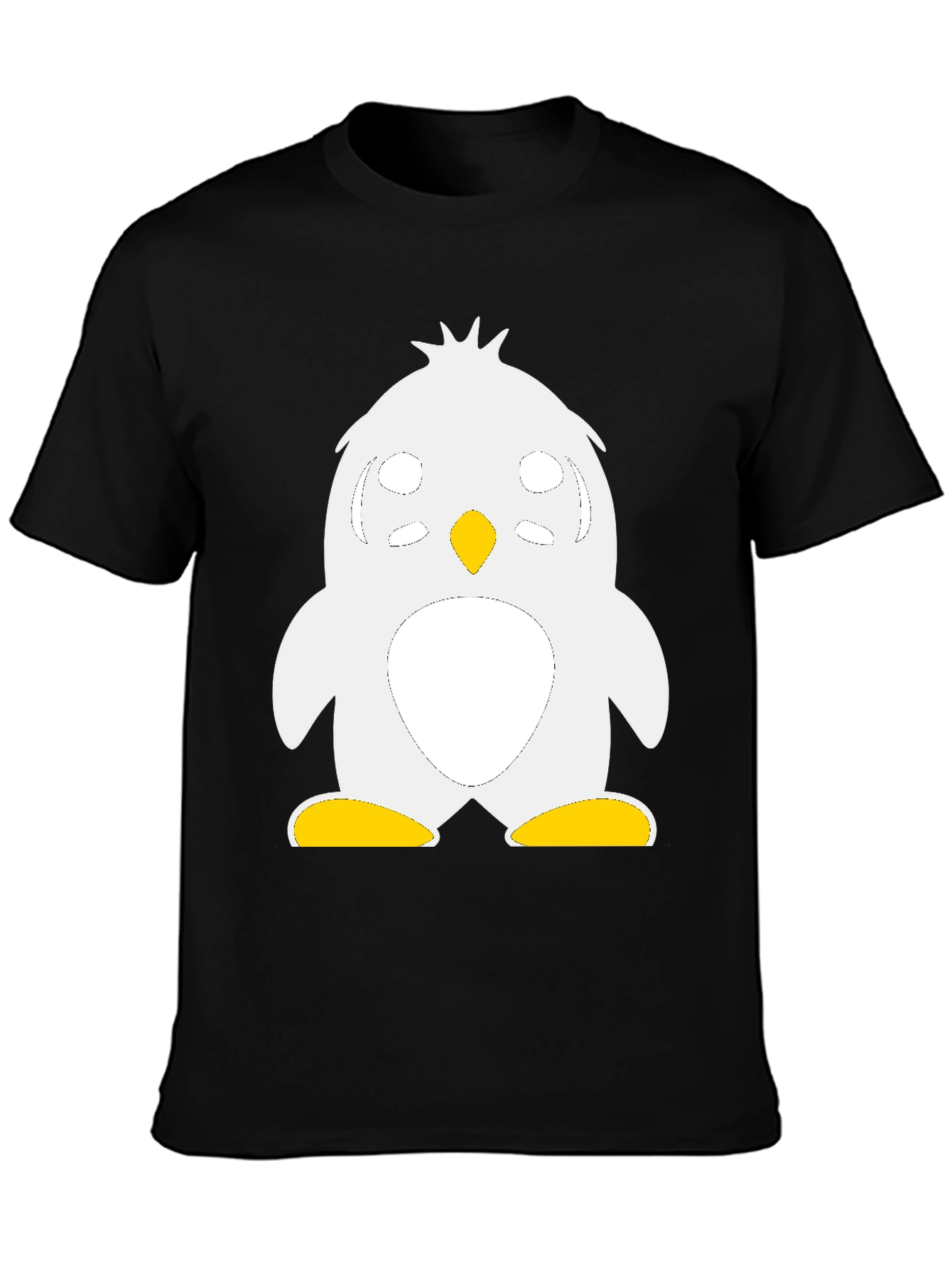 Cute Penguin Graphic Black T-Shirt