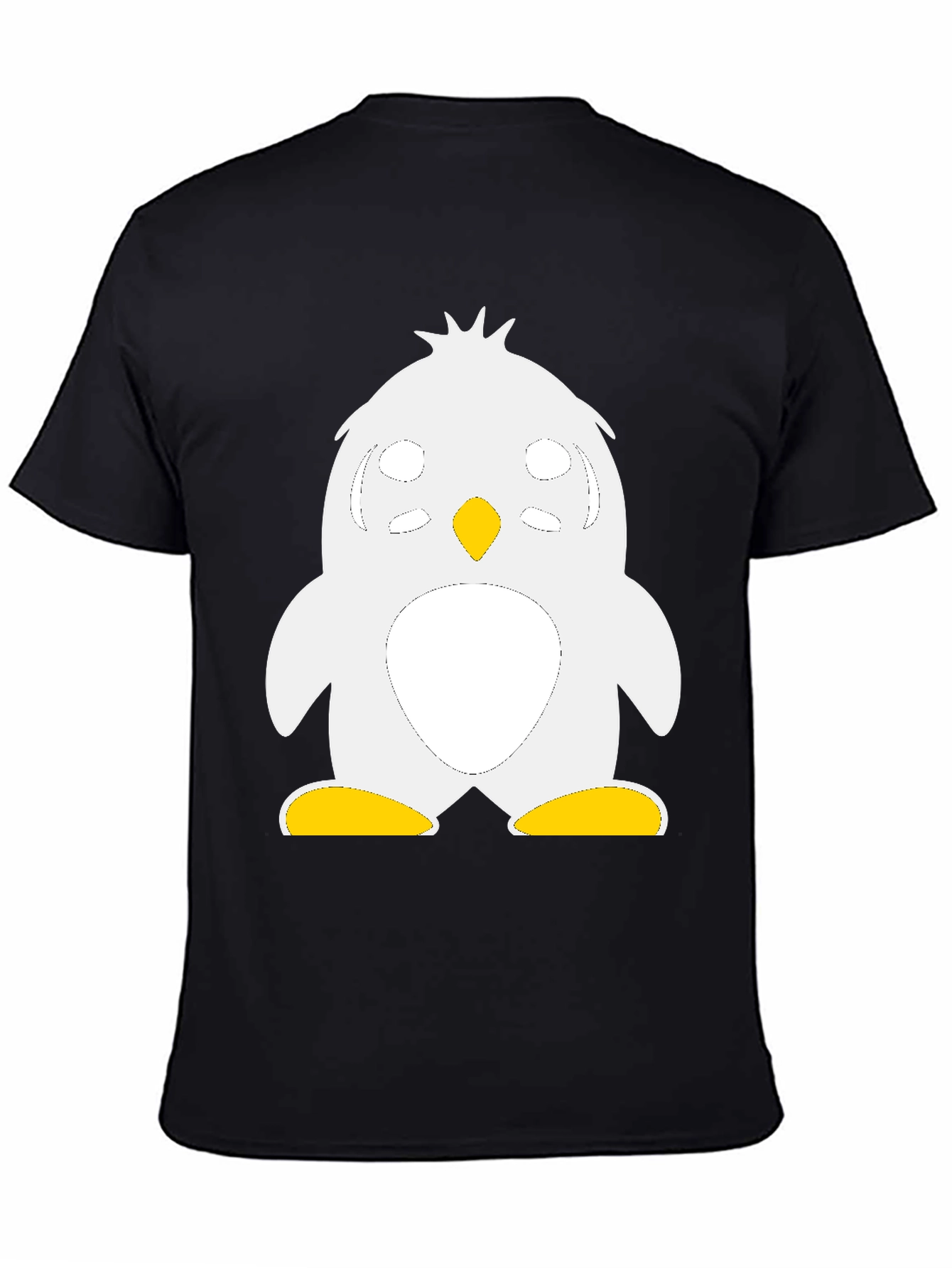 Cute Penguin Graphic Black T-Shirt