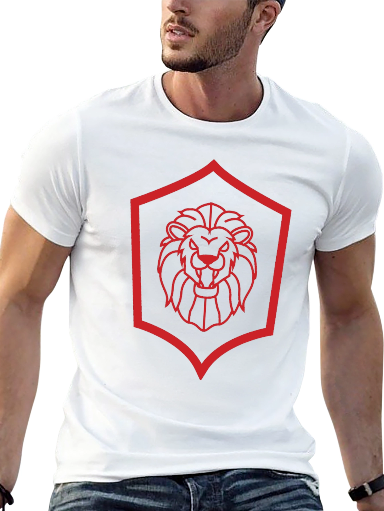Lion Crest Graphic Tee - Modern Black T-Shirt